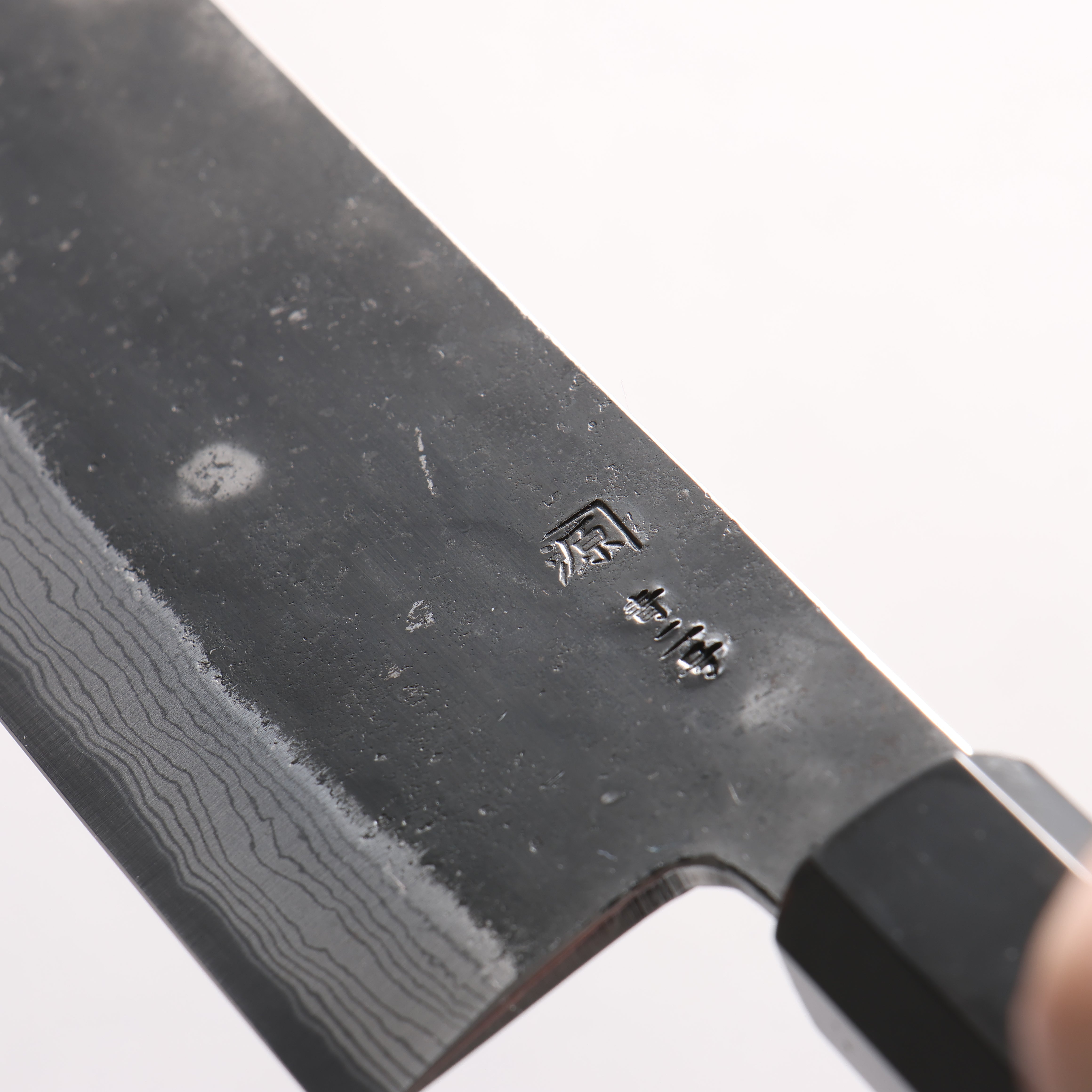 田中 誠貴 鐵火 青鋼二號 黑打 大馬士革紋 菜切 165mm 核桃木 握把