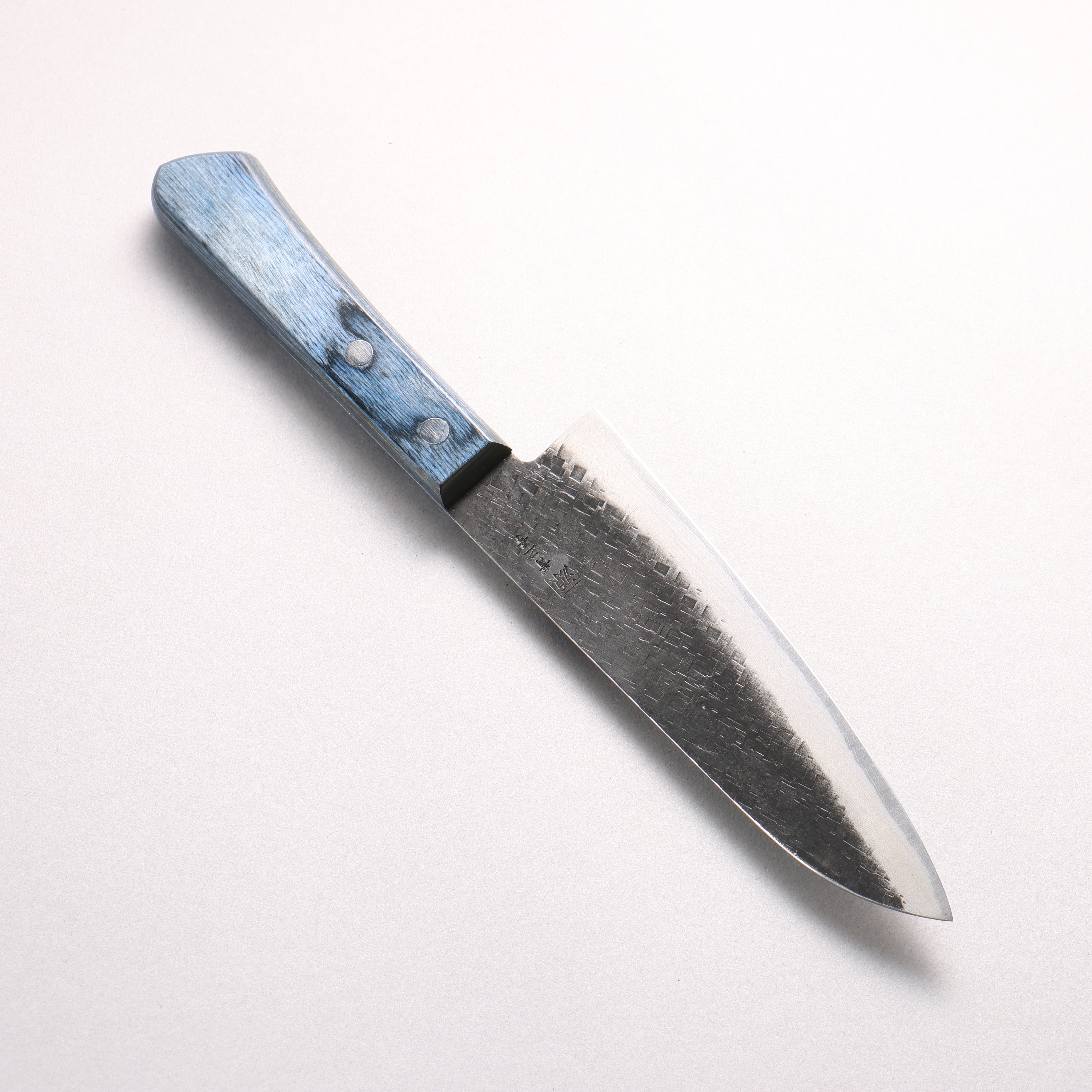 田中 誠貴 青鋼二號 黑打 鎚目 (角) 小三德刀 150mm 青合成木 握把