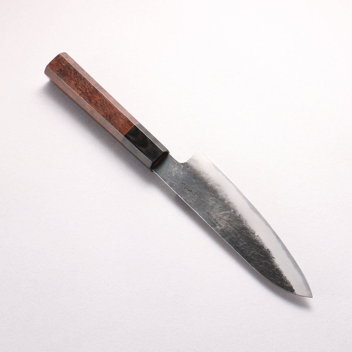田中 誠貴 青鋼二號 黑打 鎚目 (角) 小三德刀 150mm 核桃木 握把 - 清助刃物