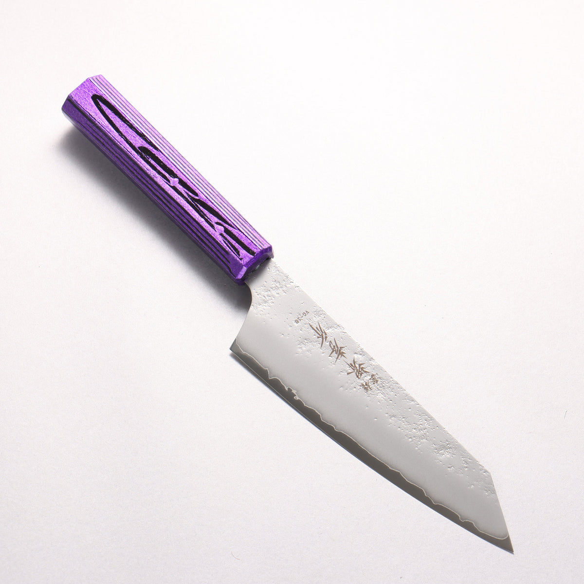 堺 孝行 彩煌 VG10 梨地 劍型三德刀 160mm 亮紫漆色 握把 - 清助刃物