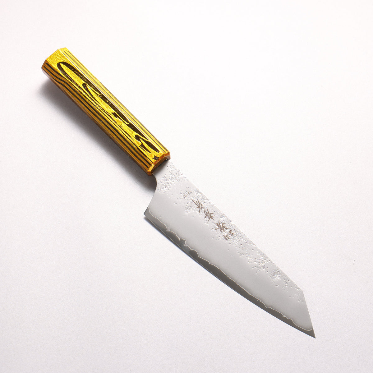堺 孝行 彩煌 VG10 梨地 劍型三德刀 160mm 亮金漆色 握把 - 清助刃物