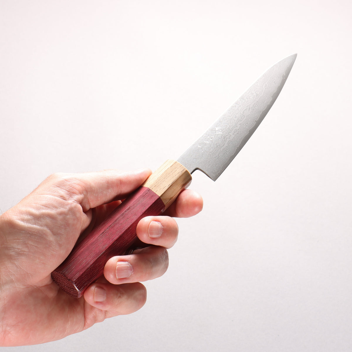Fukube VG10 16層大馬士革紋 多用途小刀 135mm 紫心木 握把 - 清助刃物