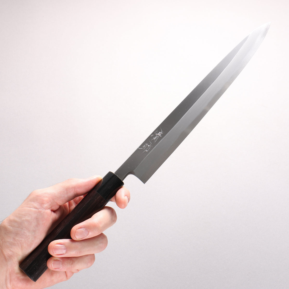 清助 白鋼 霞研 柳刃 270mm 紫檀木 握把 - 清助刃物