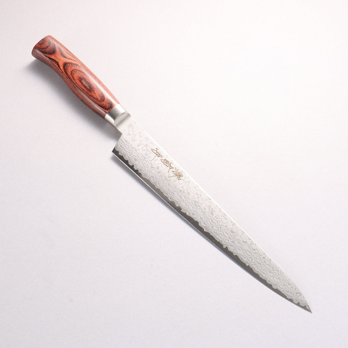 堺 菊守 VG10 17層大馬士革紋 筋引 240mm 紅合成木 握把