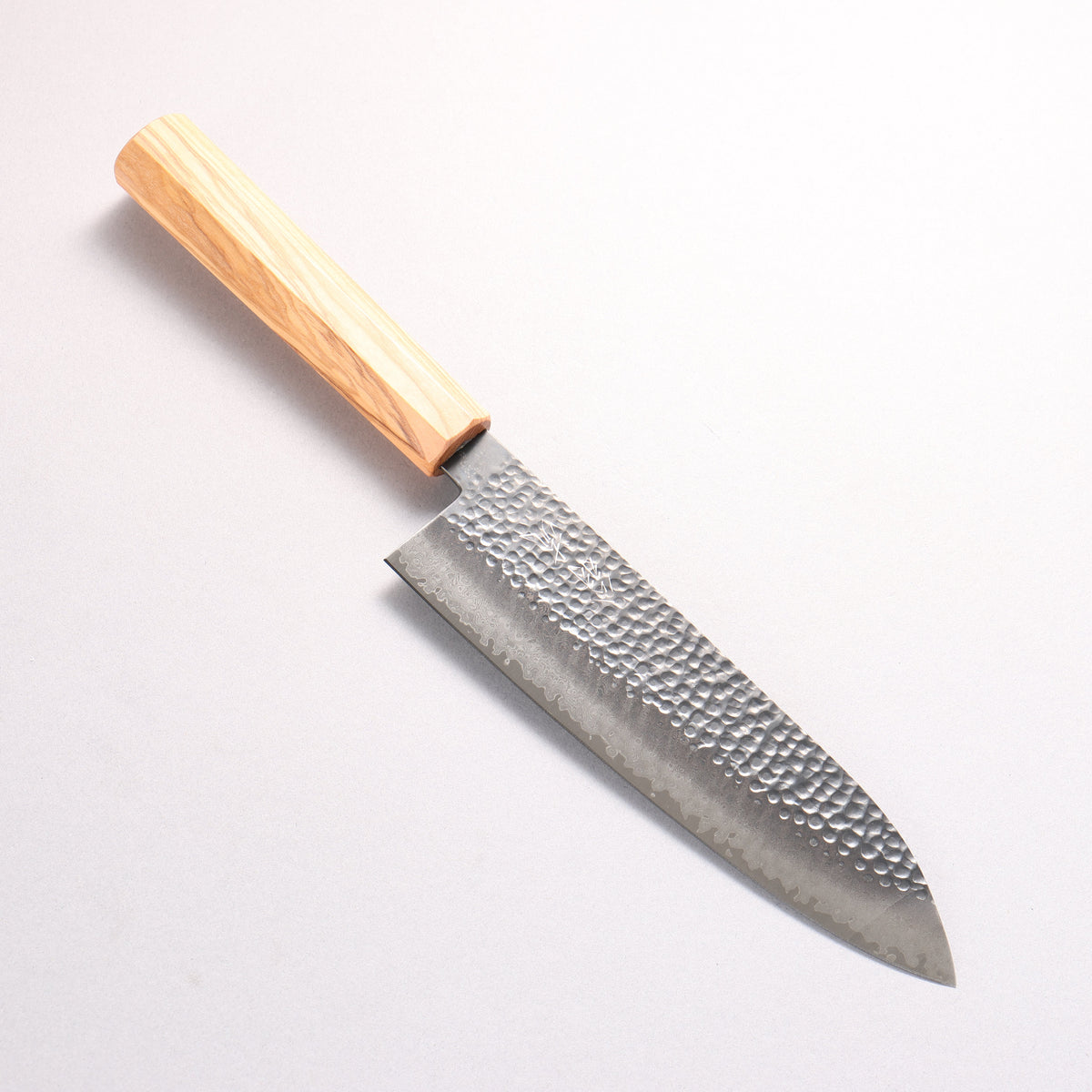 翁流 VG10 鎚目 大馬士革紋 黑染 三德刀 180mm 橄欖樹 握把