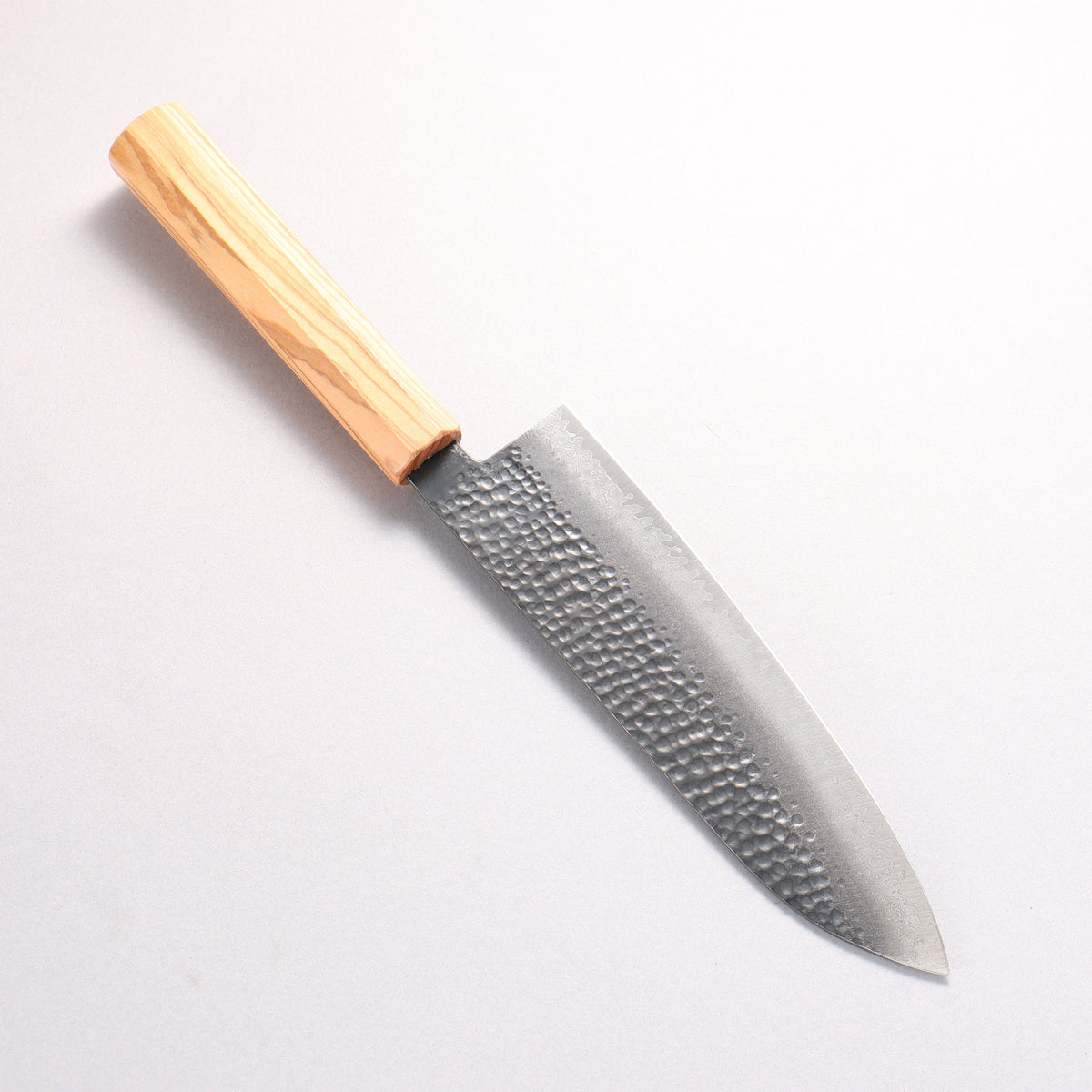 翁流 VG10 鎚目 大馬士革紋 黑染 三德刀 180mm 橄欖樹 握把