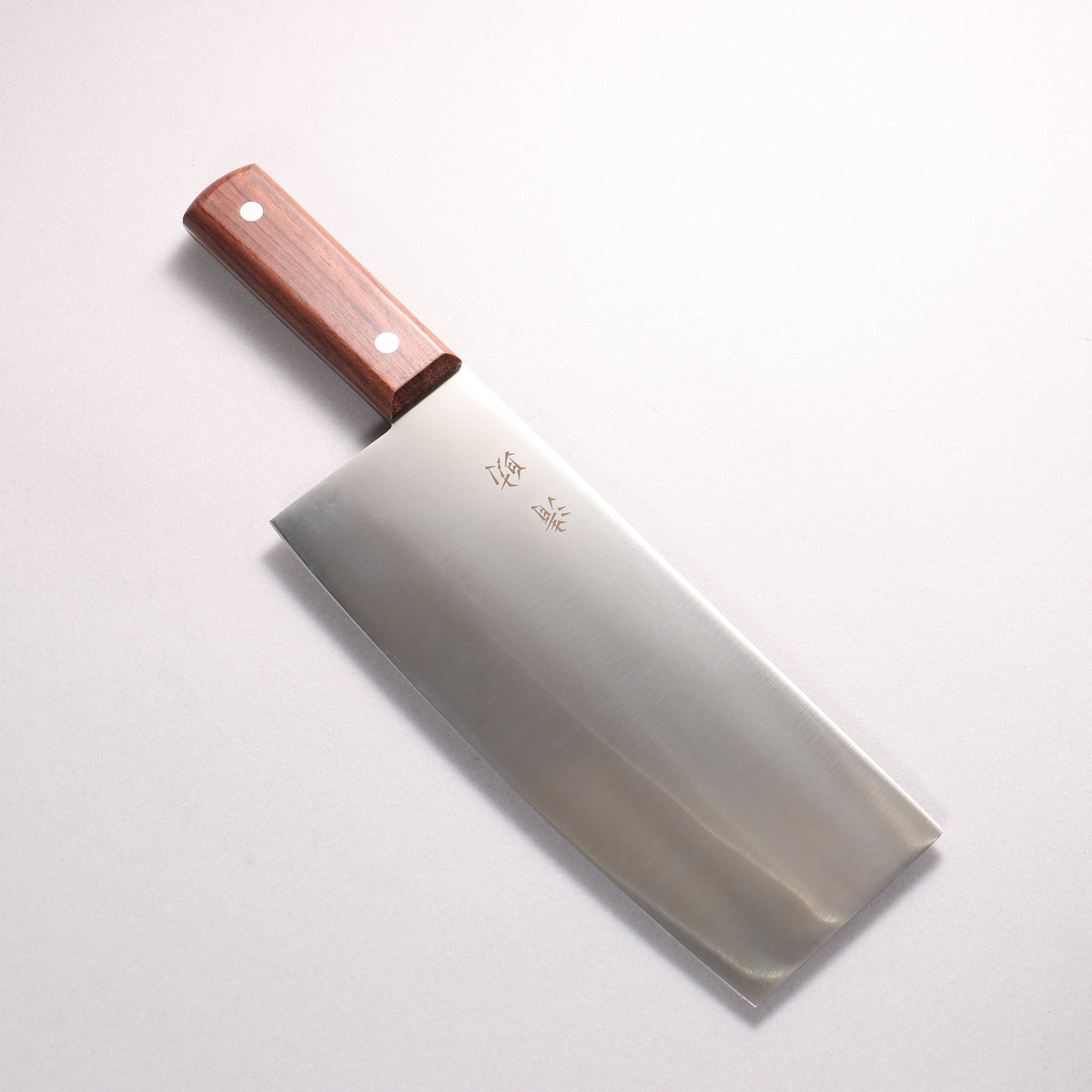 清助 鉬鋼(MOL) 中華菜刀 220mm 茶色合成木 握把