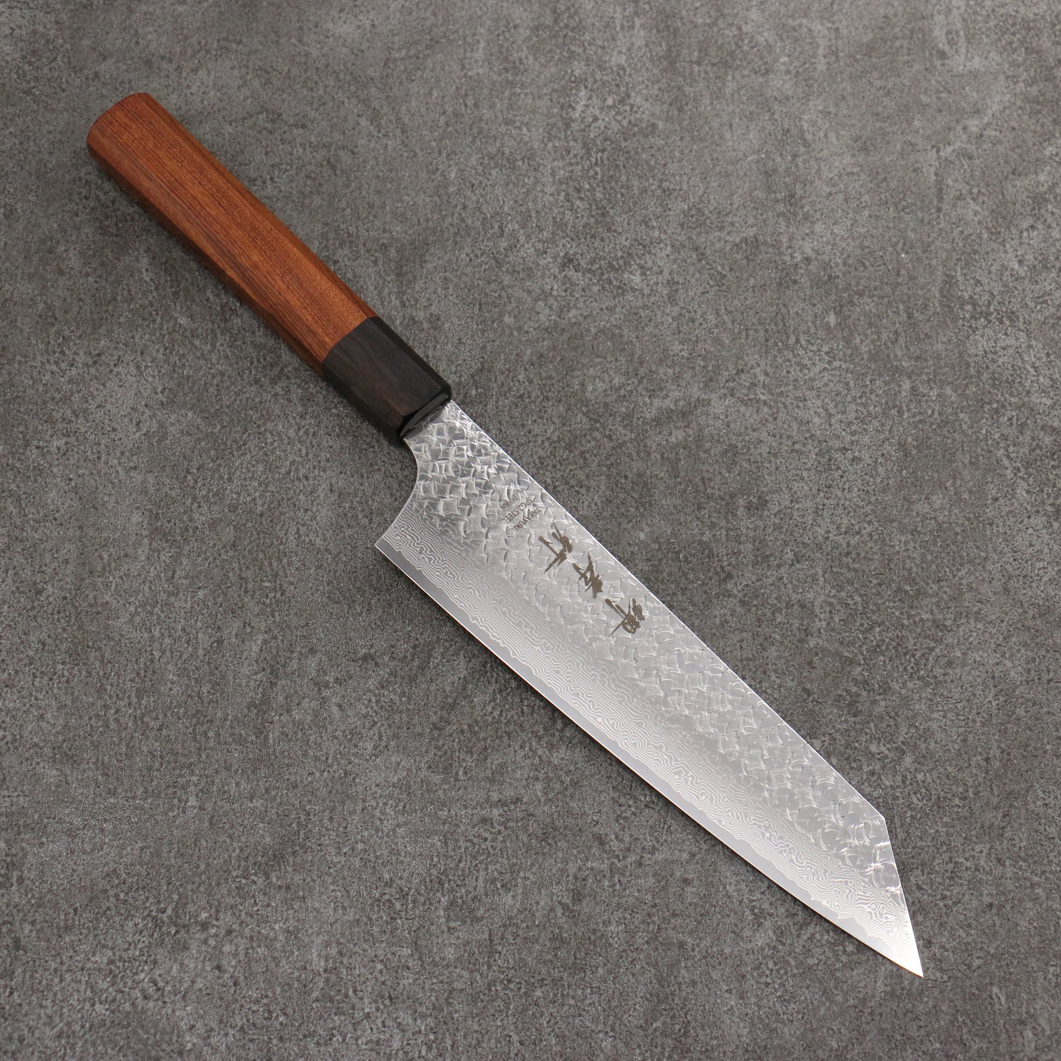 堺 孝行 SG2 鎚目 大馬士革紋 切付牛刀 190mm 紫檀木(口輪:黑合成木) 握把 - 清助刃物