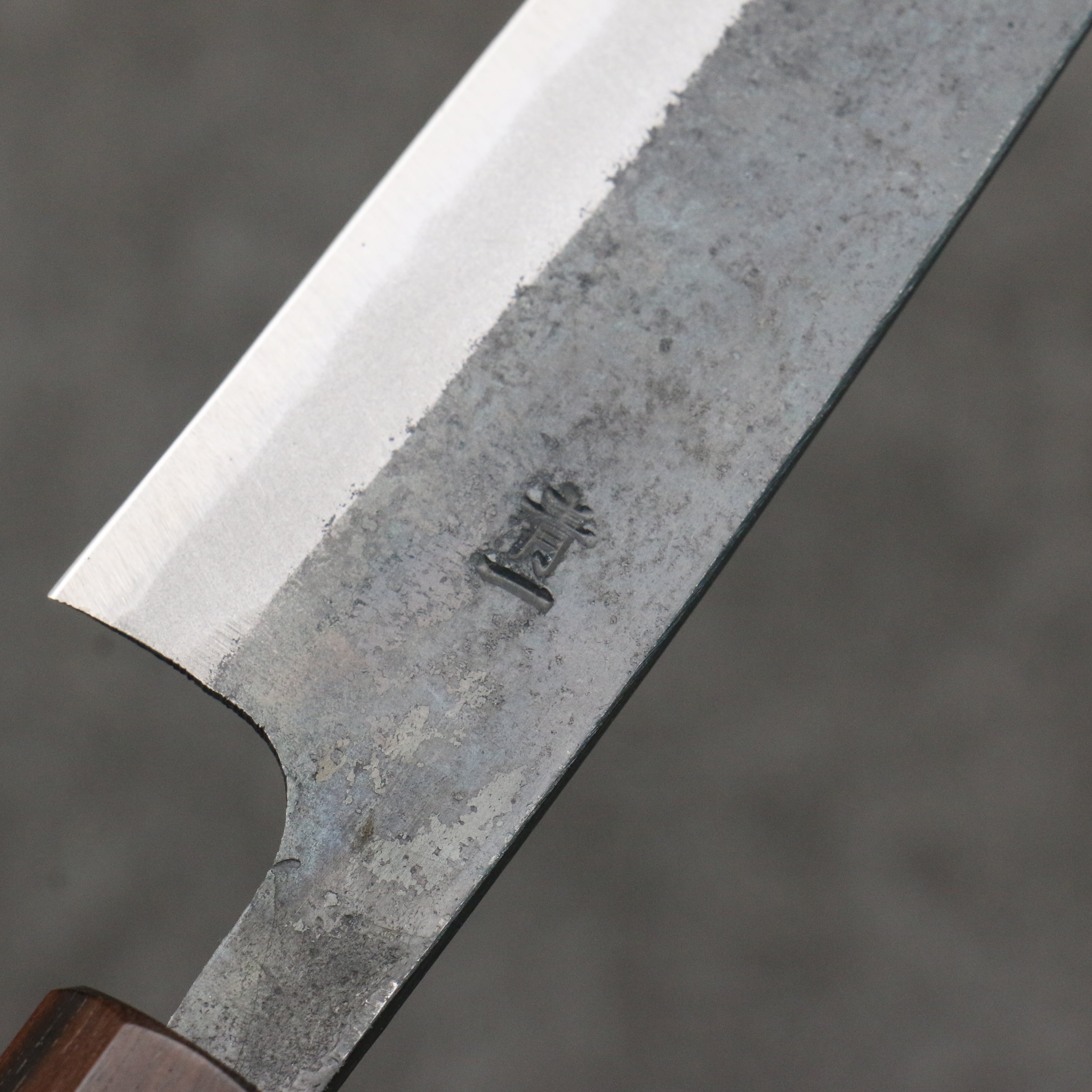 清助 青鋼一號 黑打 多用途小刀 135mm 木蘭(口輪:黑檀) 握把 - 清助刃物