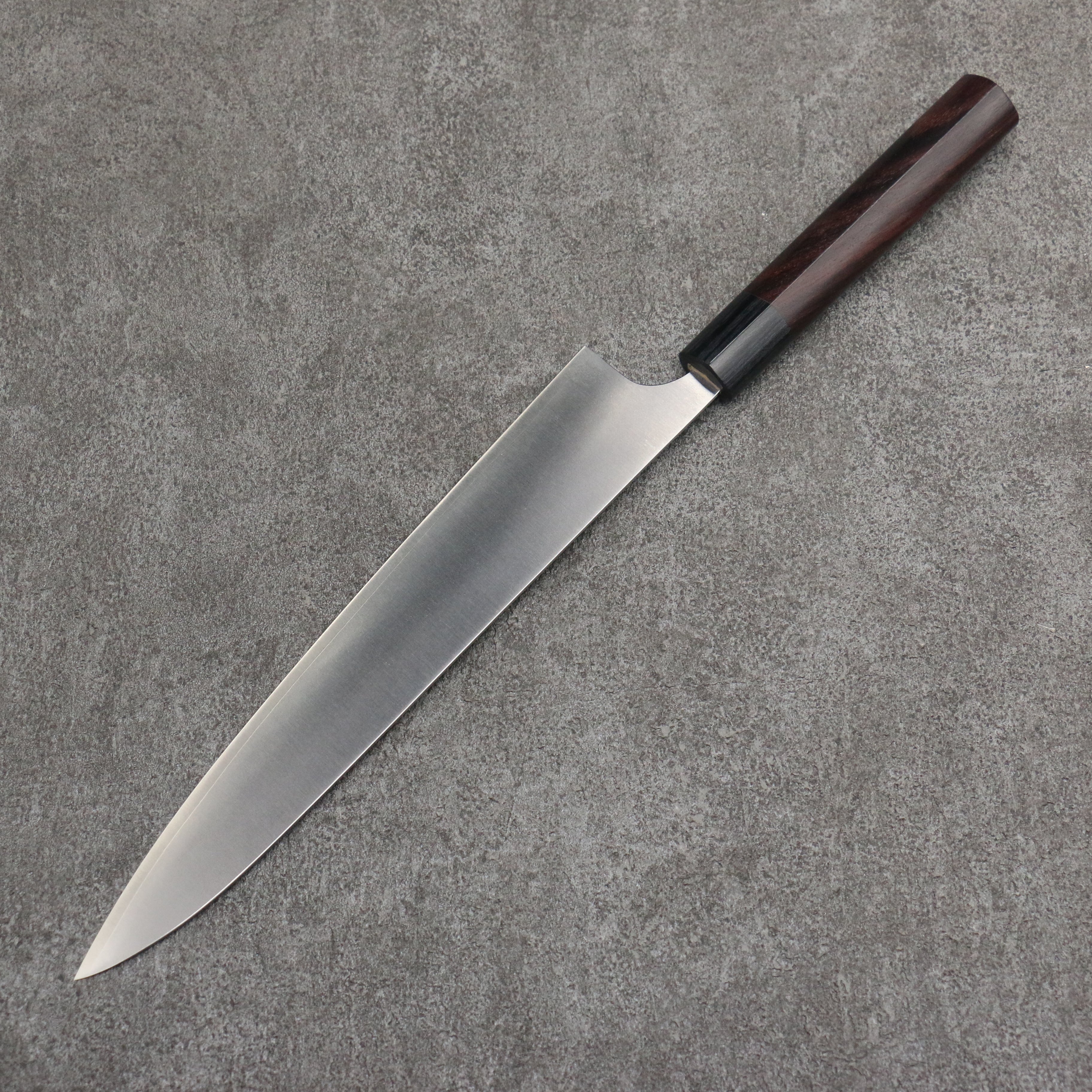 尾形 峻吾 SG2 打磨處理 筋引 240mm 紫檀木(口輪:黑合成木) 握把 - 清助刃物