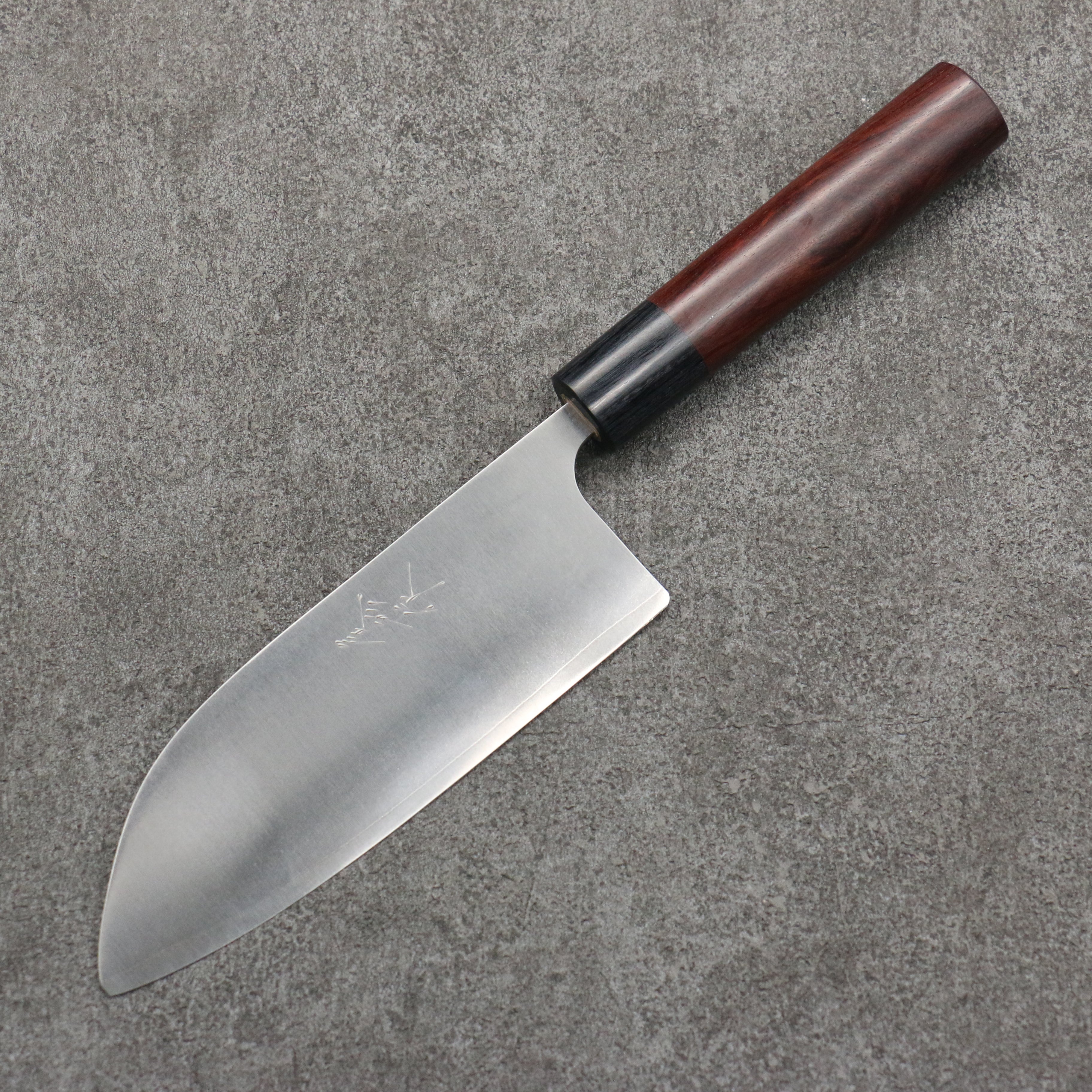尾形 峻吾 先丸 SG2 打磨處理 小三德刀 150mm 紫檀木(口輪:黑合成木) 握把 - 清助刃物