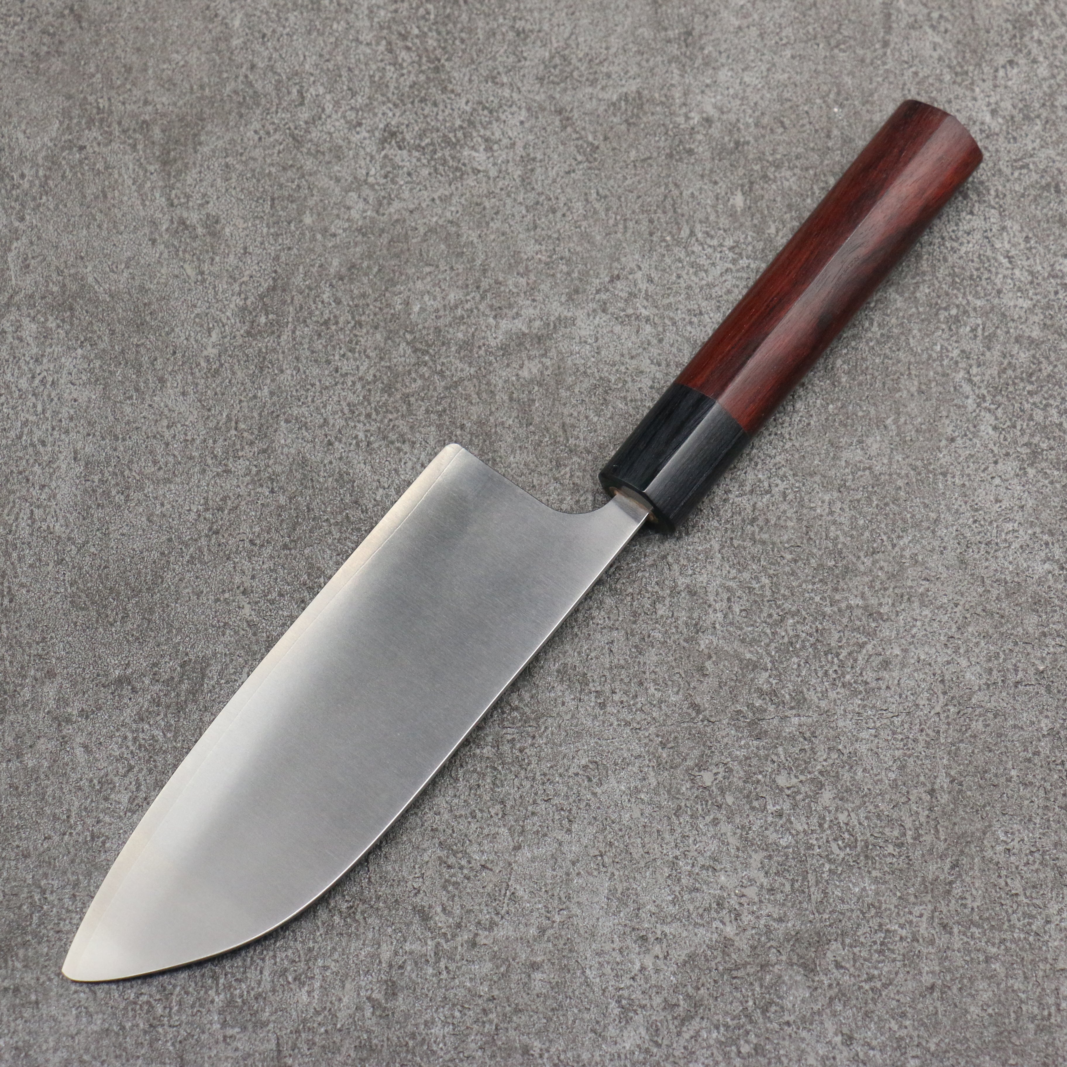 尾形 峻吾 先丸 SG2 打磨處理 小三德刀 150mm 紫檀木(口輪:黑合成木) 握把 - 清助刃物