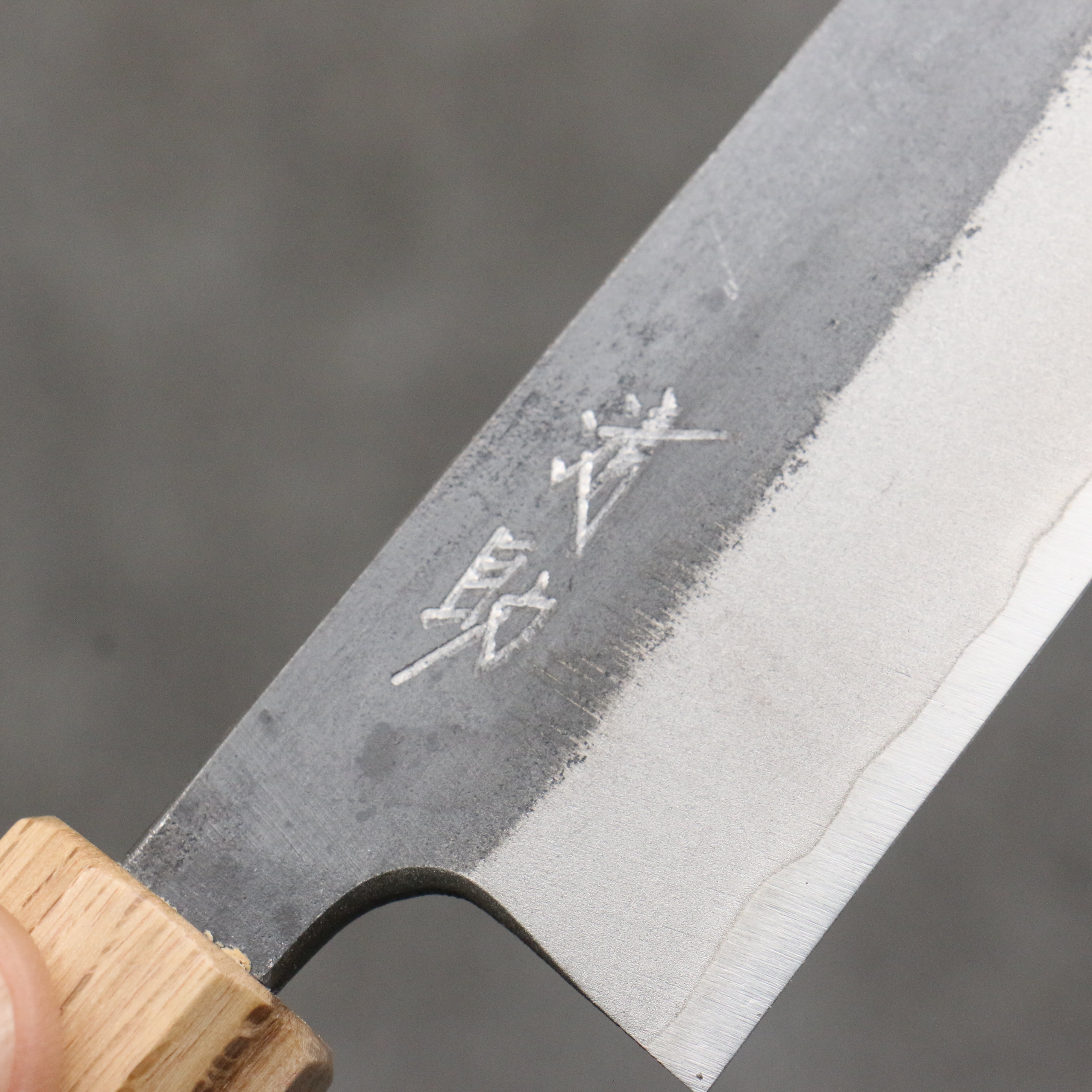清助 青鋼二號 黑打 切付多用途小刀 150mm 紫心木(口輪:橡木) 握把 - 清助刃物