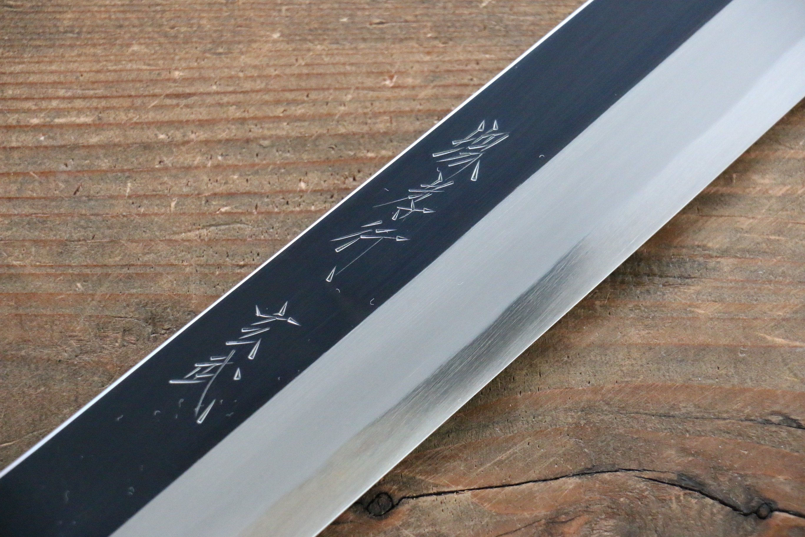 堺 孝行 玄武 青鋼二號 鏡面處理 先丸柳刃 300mm 黑檀握把 - 清助刃物