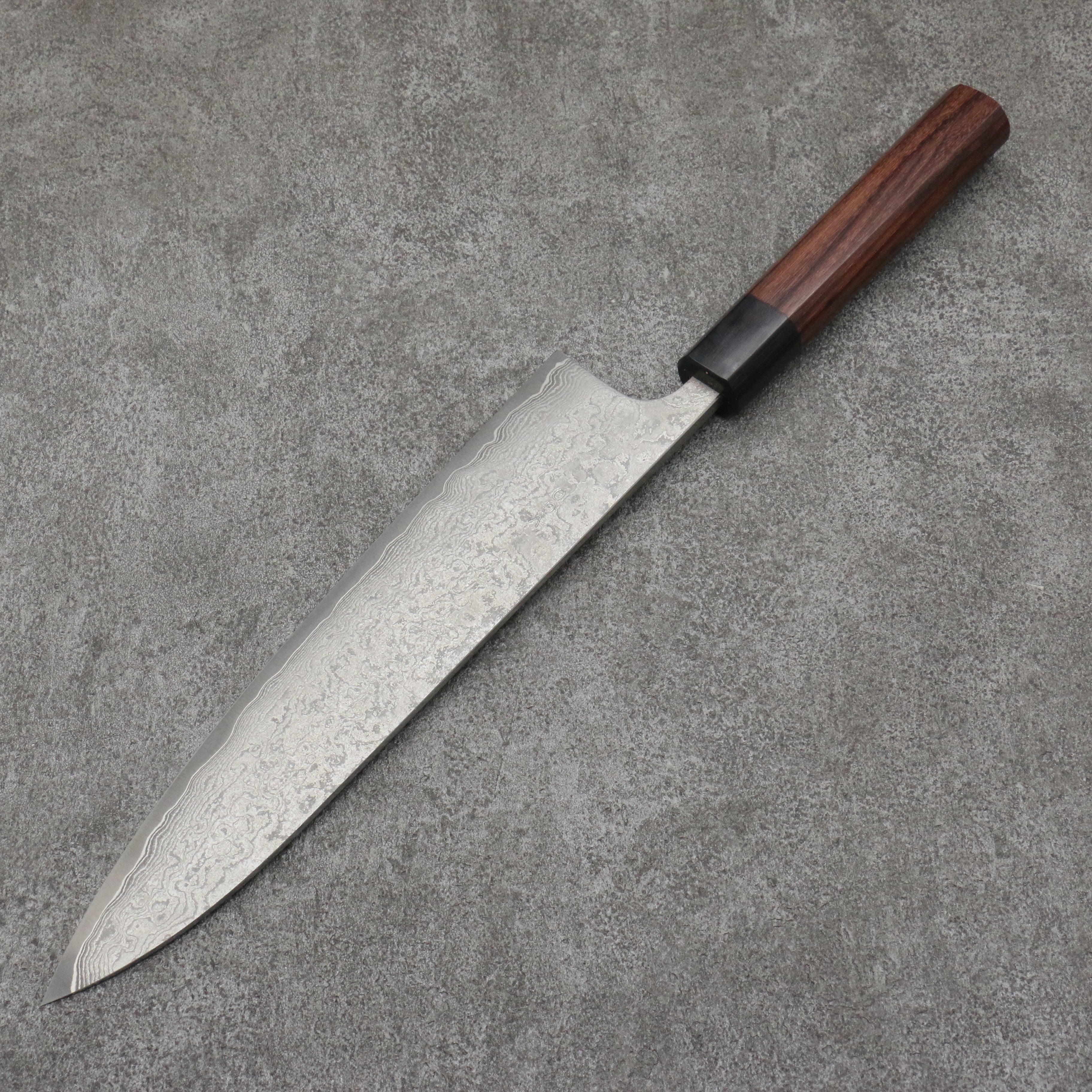 山本 直 VG10 黑色大馬士革紋 牛刀 日本刀 240mm 紫檀木 握把 - 清助刃物