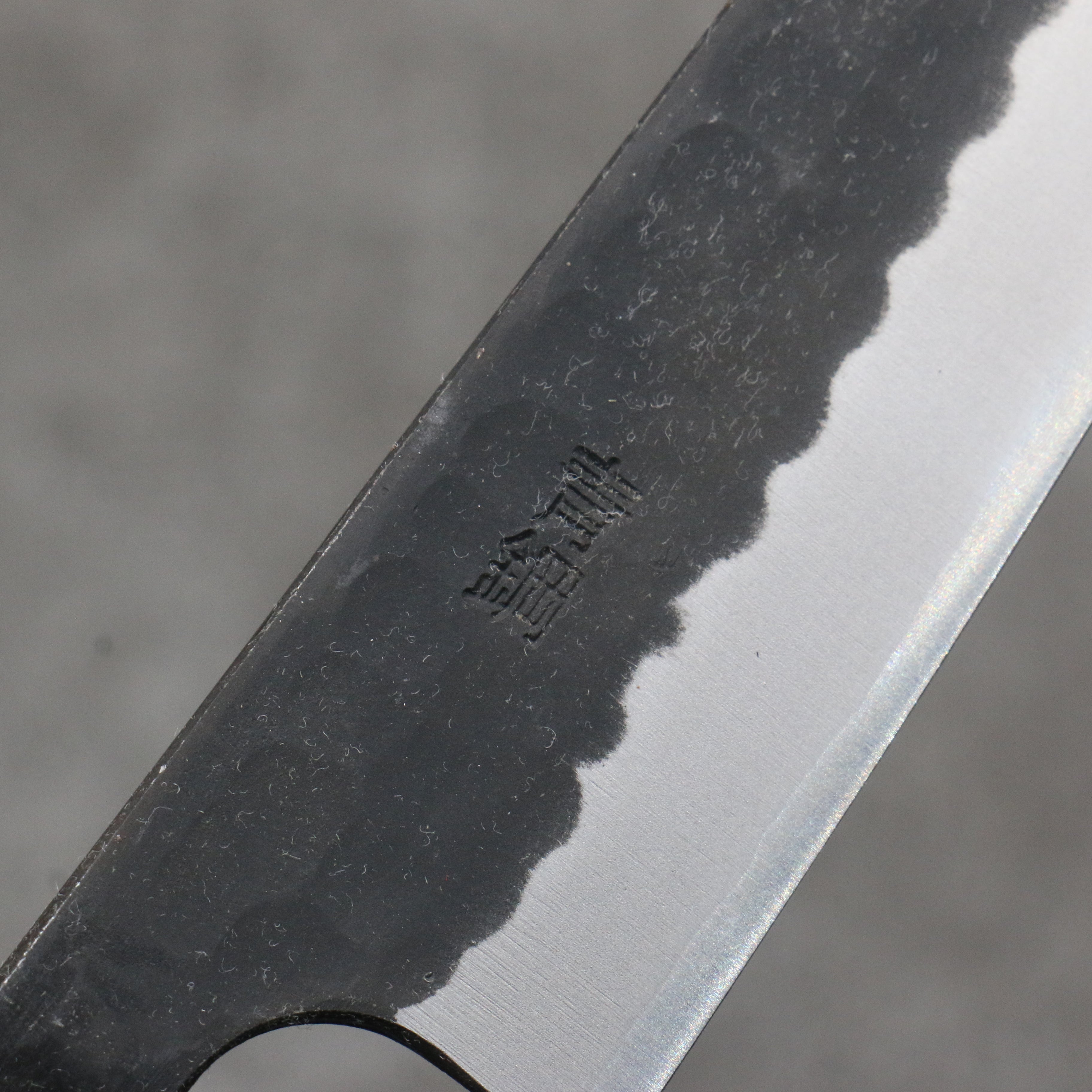 山本 直 青鋼 黑打 多用途小刀 日本刀 135mm 紫檀木(口輪:黑合成木) 握把 - 清助刃物