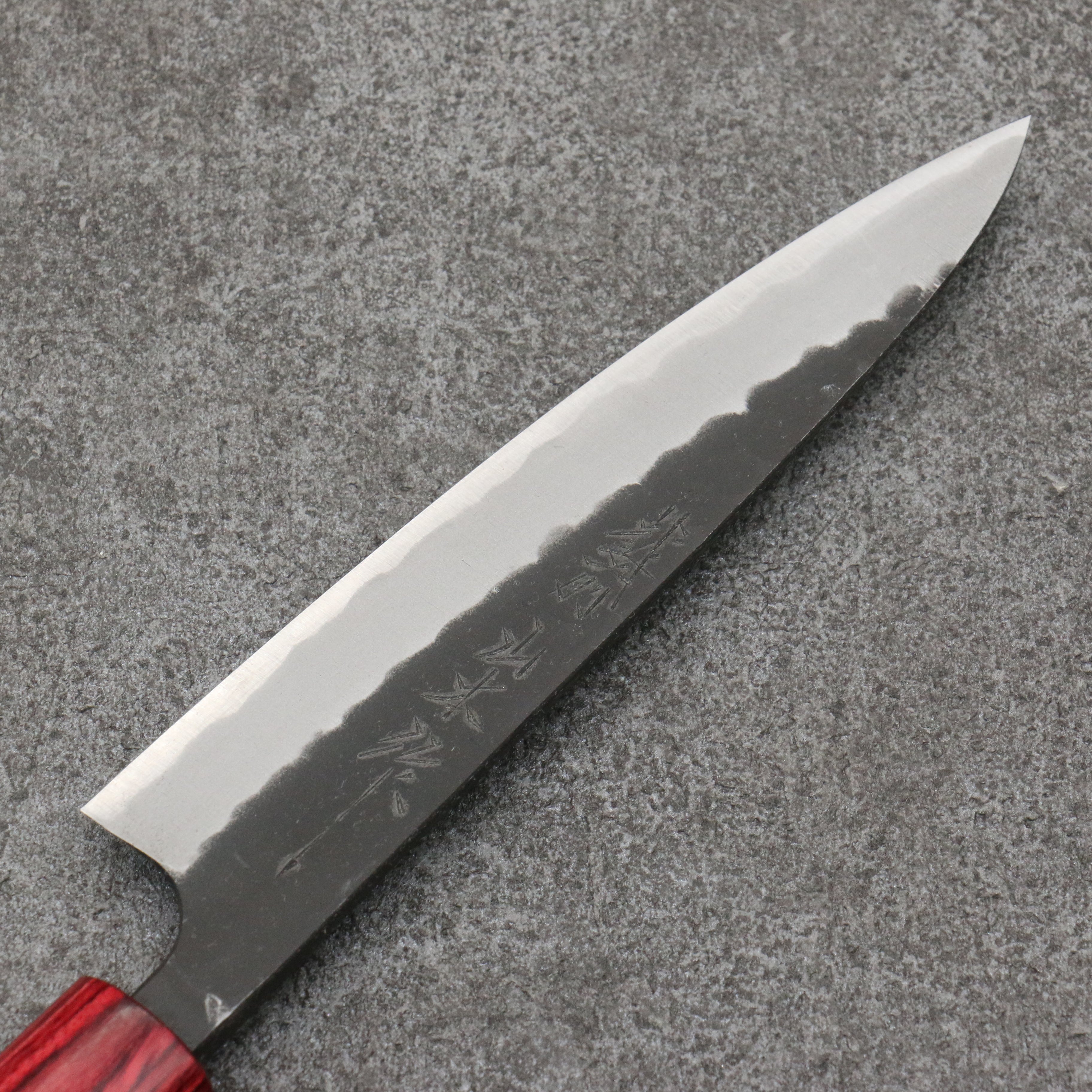 山本 直 青鋼 黑打 多用途小刀 日本刀 135mm 紫檀木(口輪:紅合成木) 握把 - 清助刃物