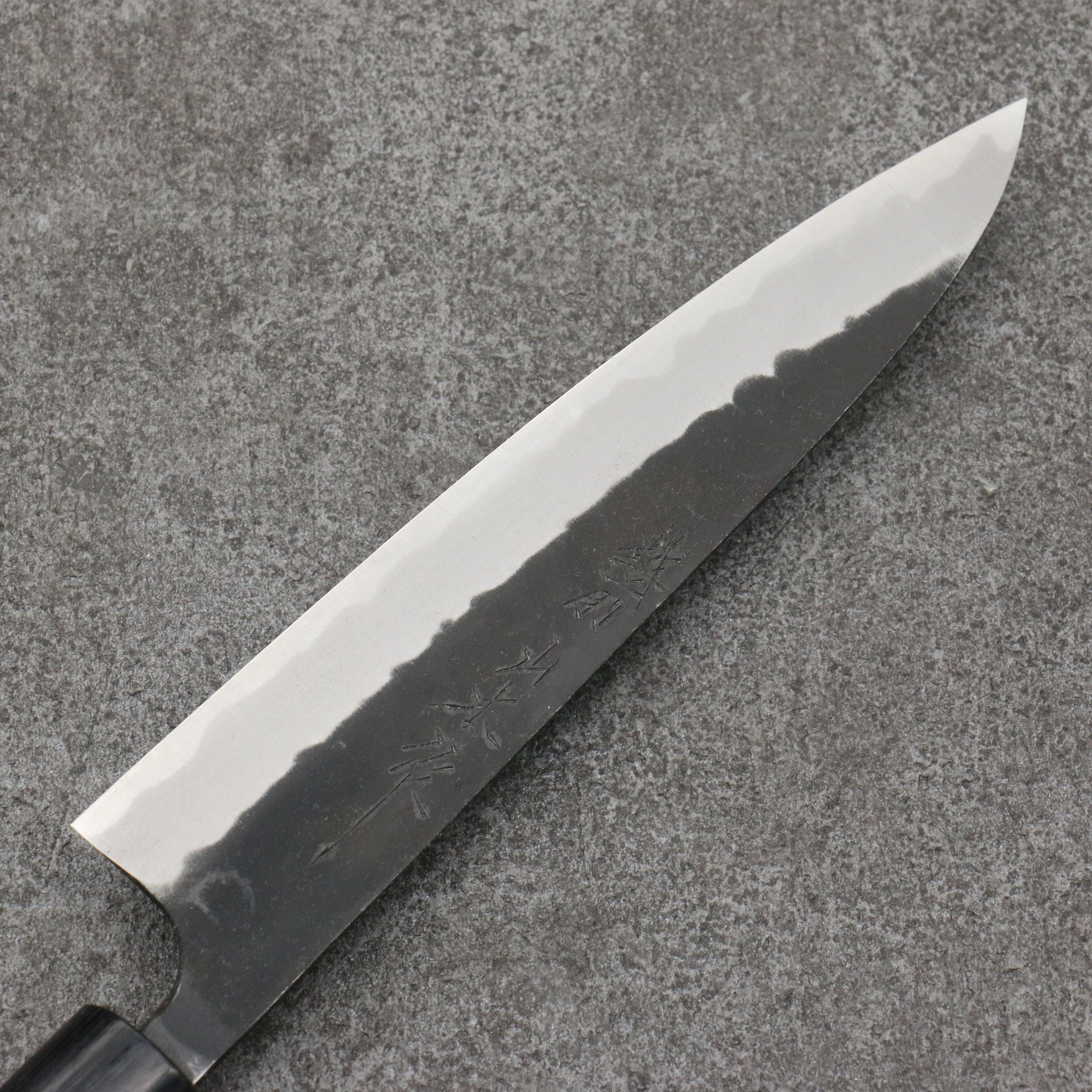 山本 直 青鋼 黑打 多用途小刀 日本刀 160mm 紫檀木(口輪:黑合成木) 握把 - 清助刃物