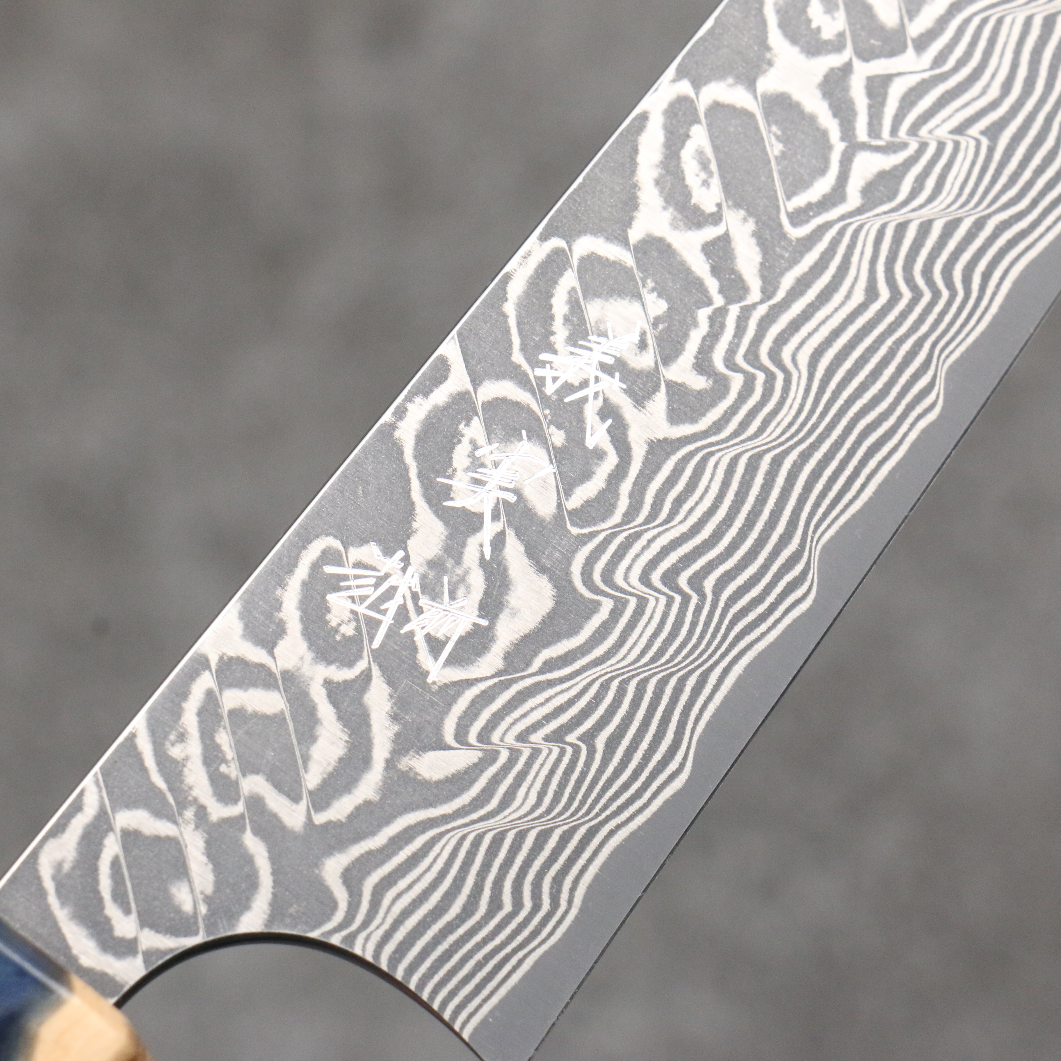 加藤 義實 SG2 黑色大馬士革紋 多用途小刀 150mm 橄欖和樹脂 握把 - 清助刃物