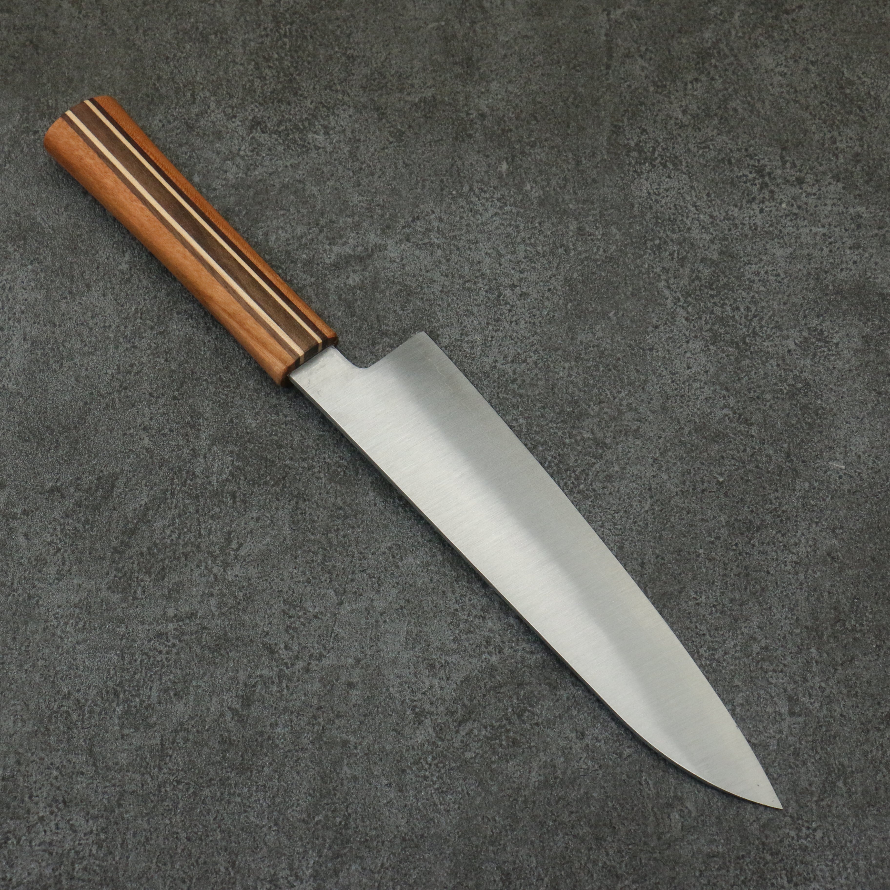 田中 誠貴 瞬 銀三鋼 牛刀 190mm 楓櫻核桃木複合材 握把 - 清助刃物