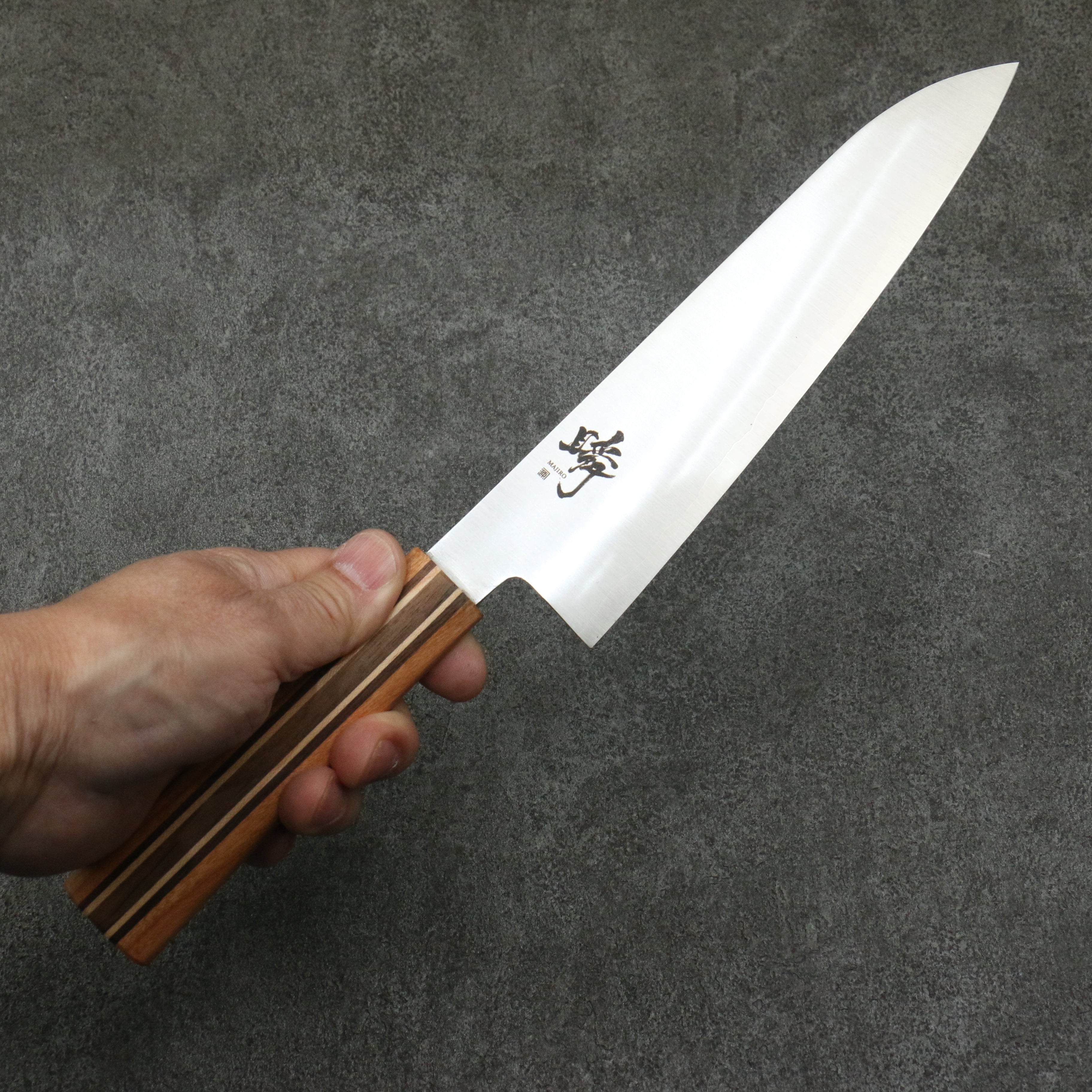 田中 誠貴 瞬 銀三鋼 牛刀 190mm 楓櫻核桃木複合材 握把 - 清助刃物