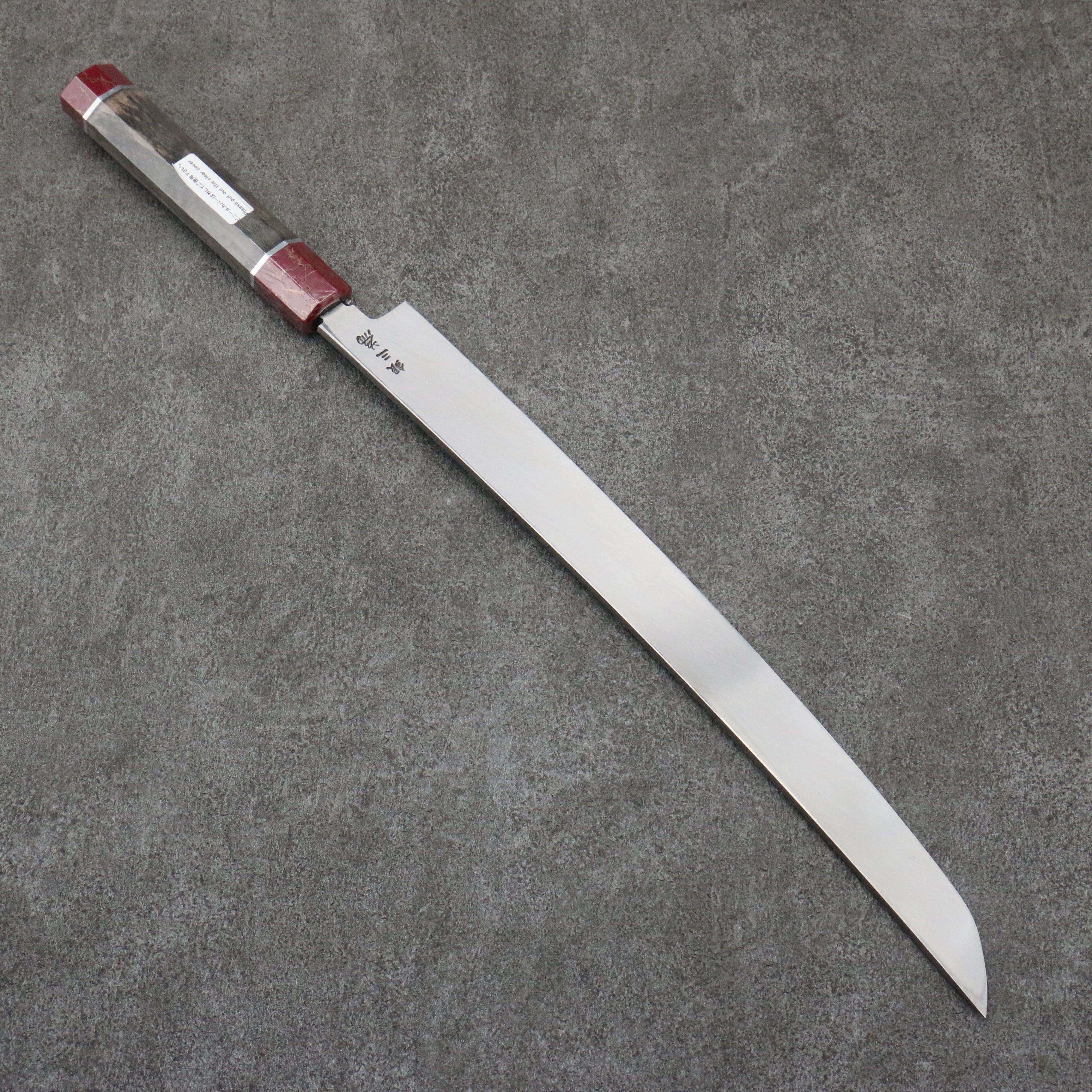 堺 孝行 斬月 銀三鋼 先丸柳刃 330mm 穩定木 握把 附刀鞘 - 清助刃物
