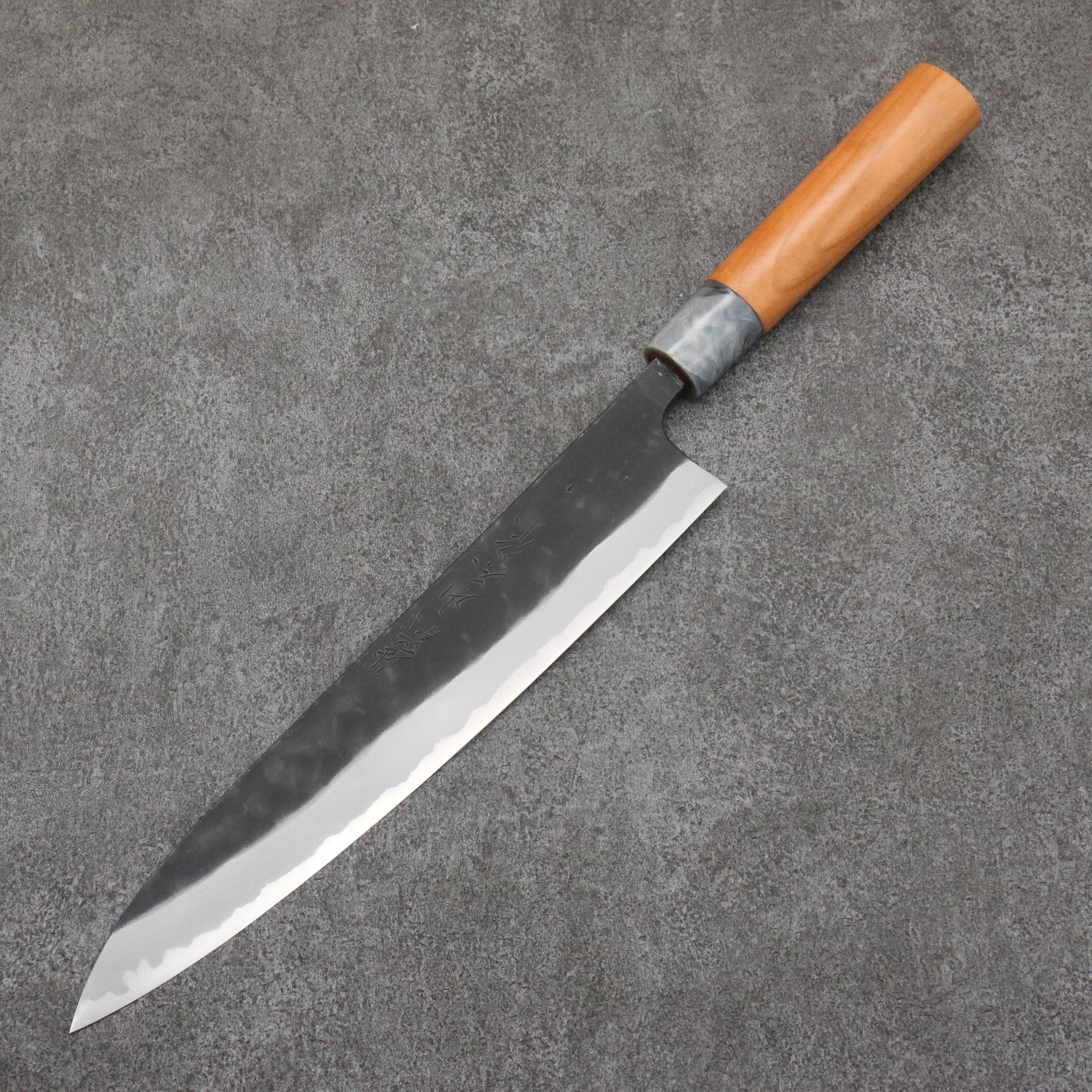山本 直 白鋼二號 黑打 筋引 240mm 櫻桃木 握把 - 清助刃物