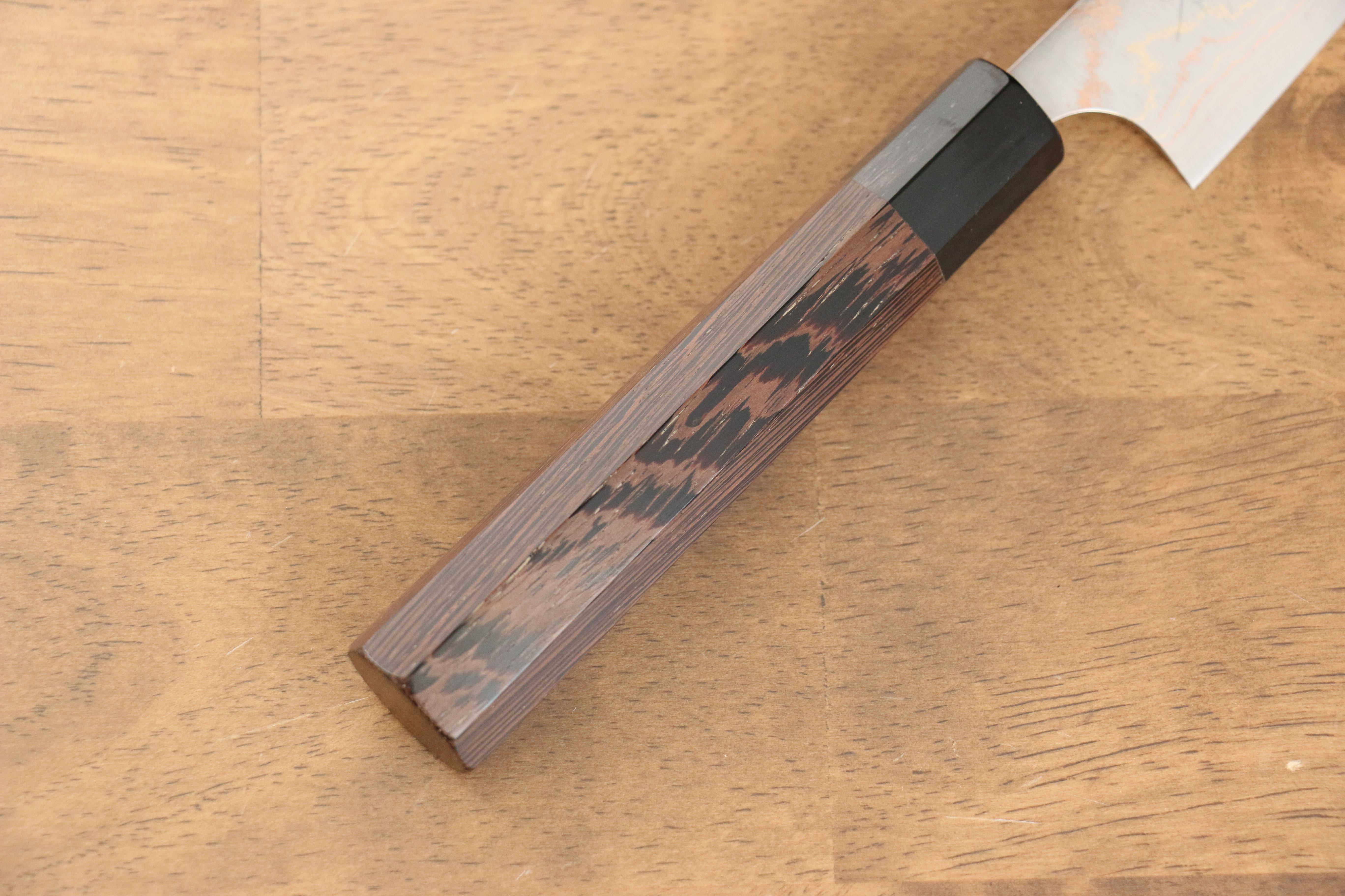 黑崎 優 鳳凰 VG10 有色大馬士革紋 多用途小刀 120mm 雞翅木 握把 - 清助刃物