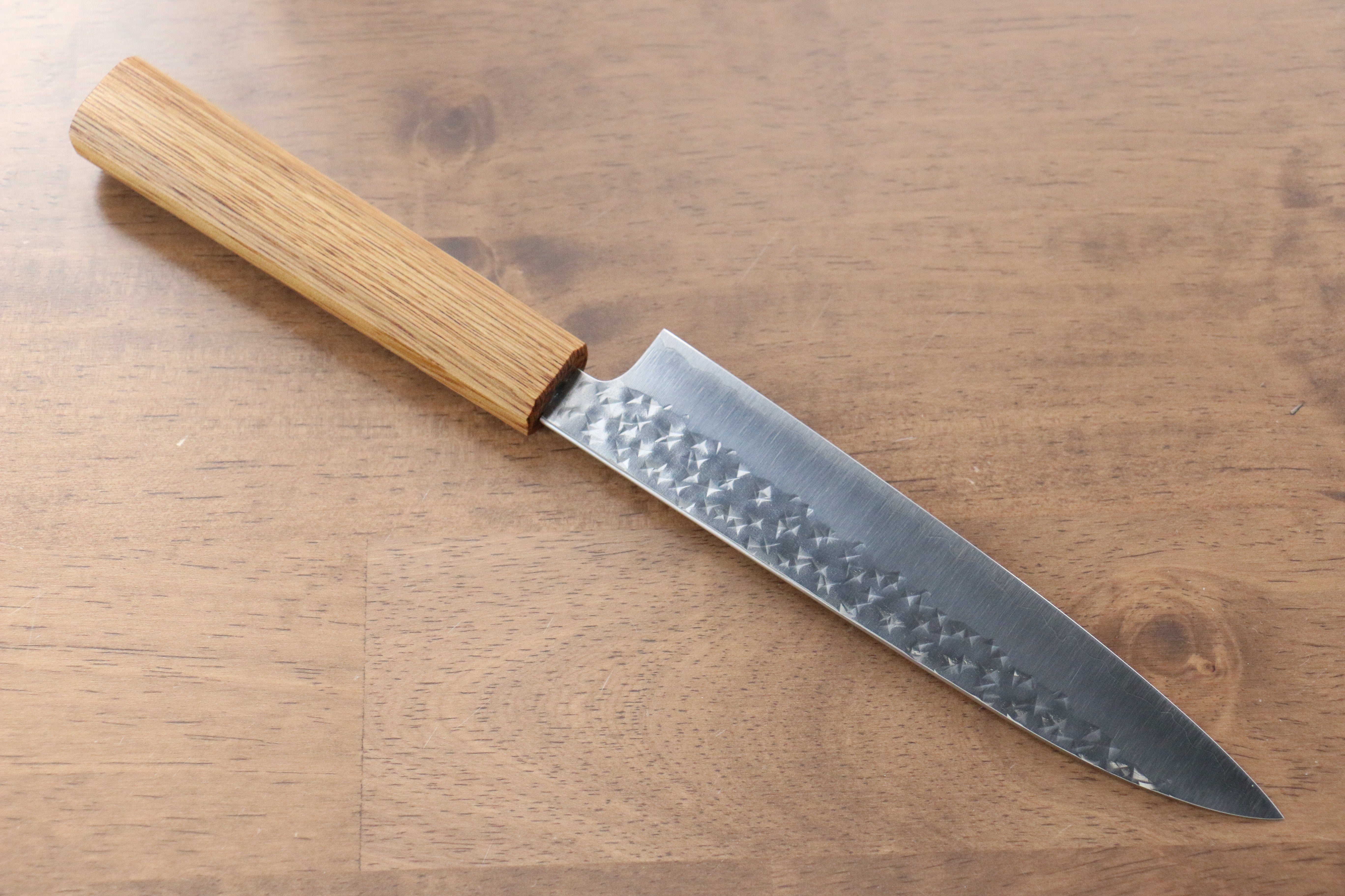 黑崎 優 閃光 SG2 鎚目 多用途小刀 150mm 櫟木漆塗 握把 - 清助刃物