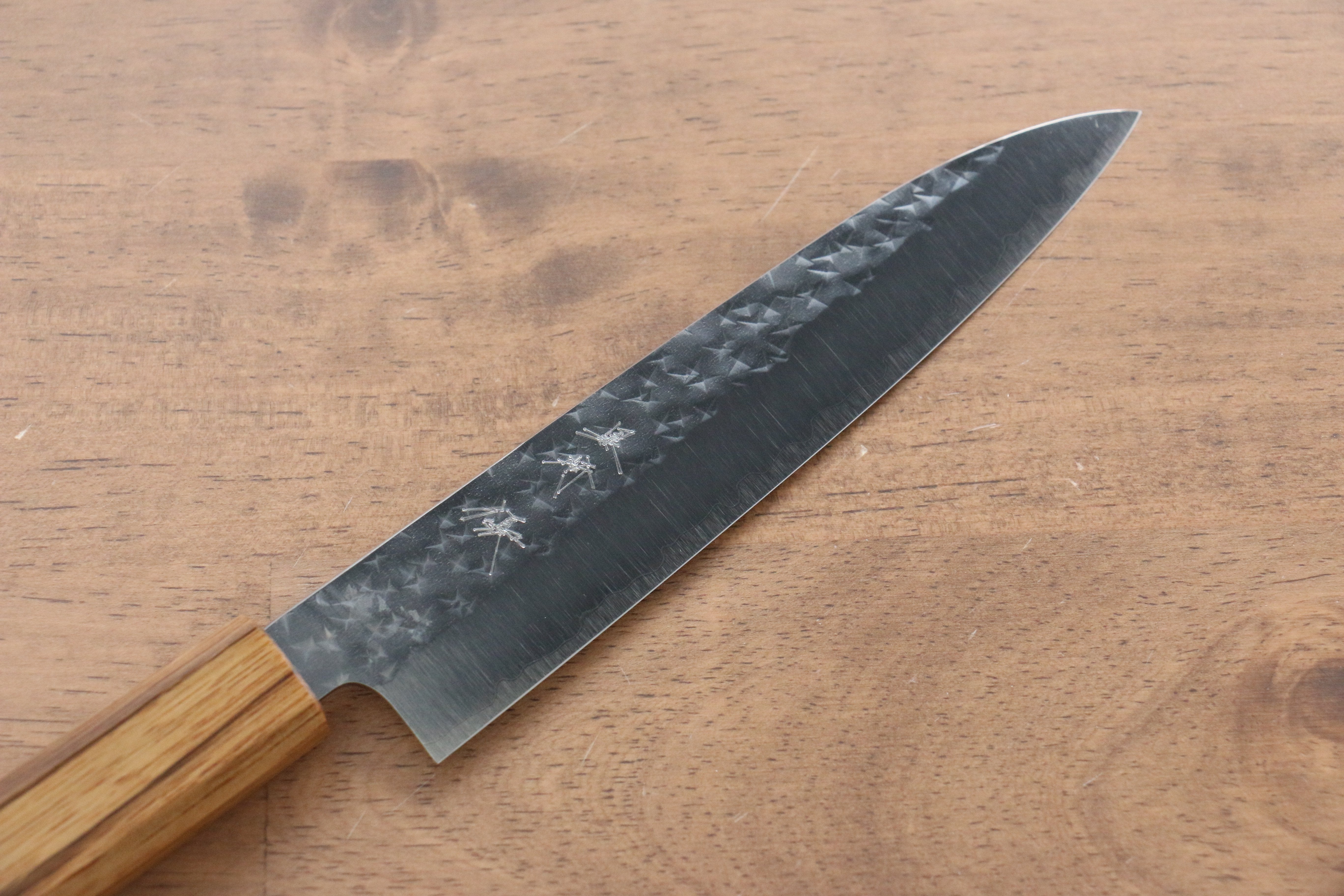 黑崎 優 閃光 SG2 鎚目 多用途小刀 150mm 櫟木漆塗 握把 - 清助刃物