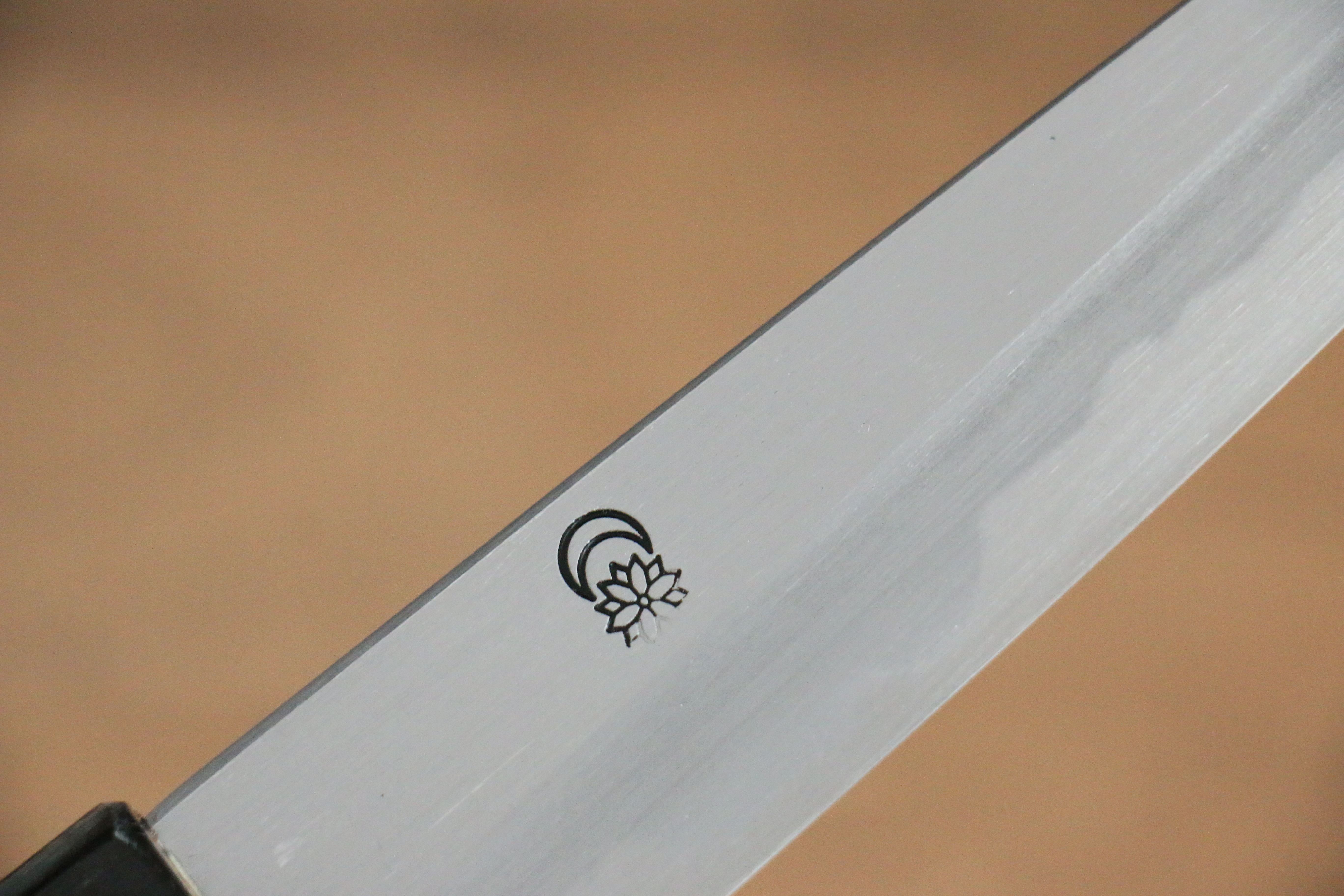 菊月 白鋼二號 霞研 切付多用途小刀 135mm 木蘭 握把 - 清助刃物