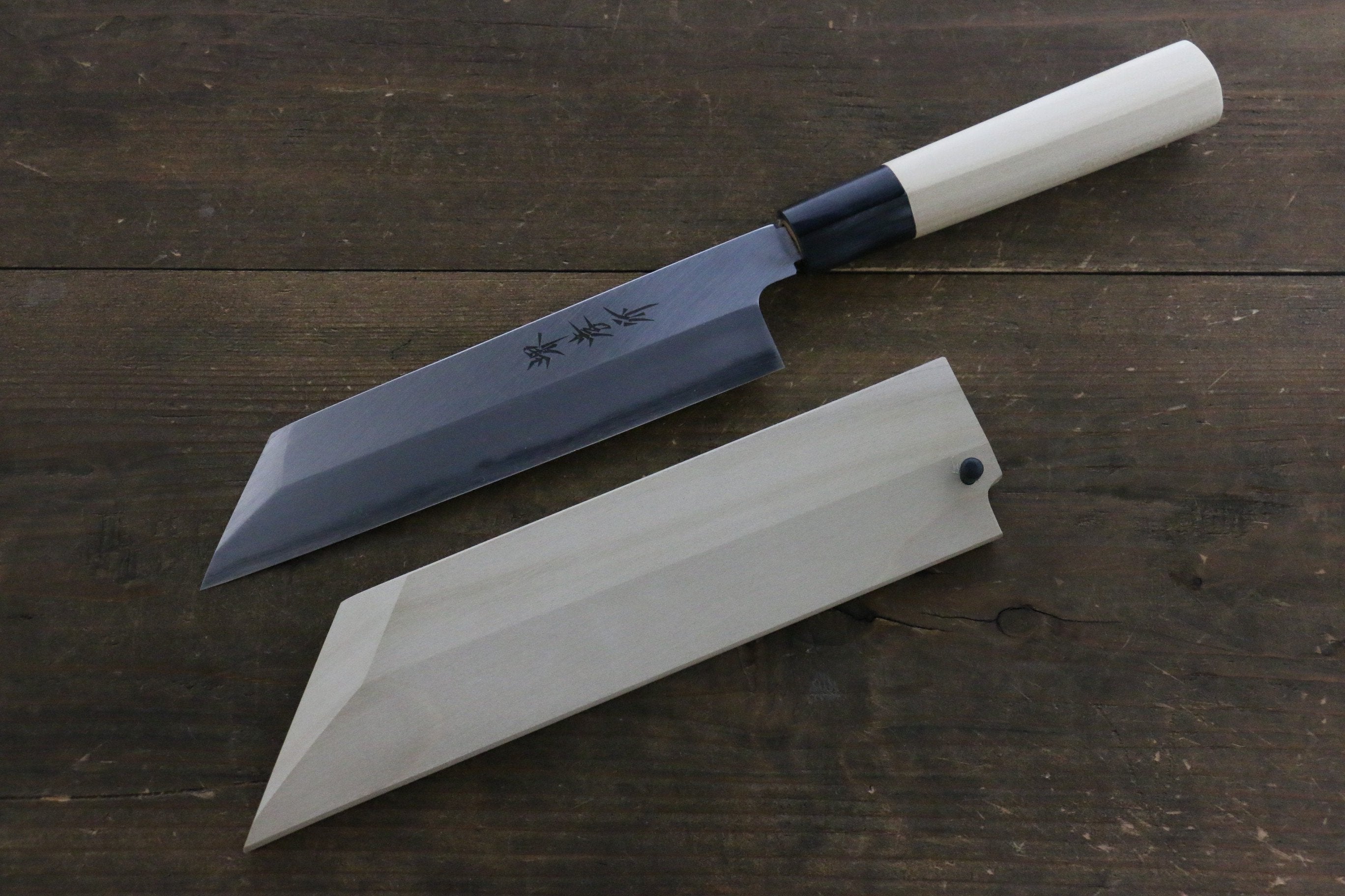【左撇子用】 木蘭 鞘 Mukimono 剝物刀用 附合成木安全栓 180mm Houei - 清助刃物