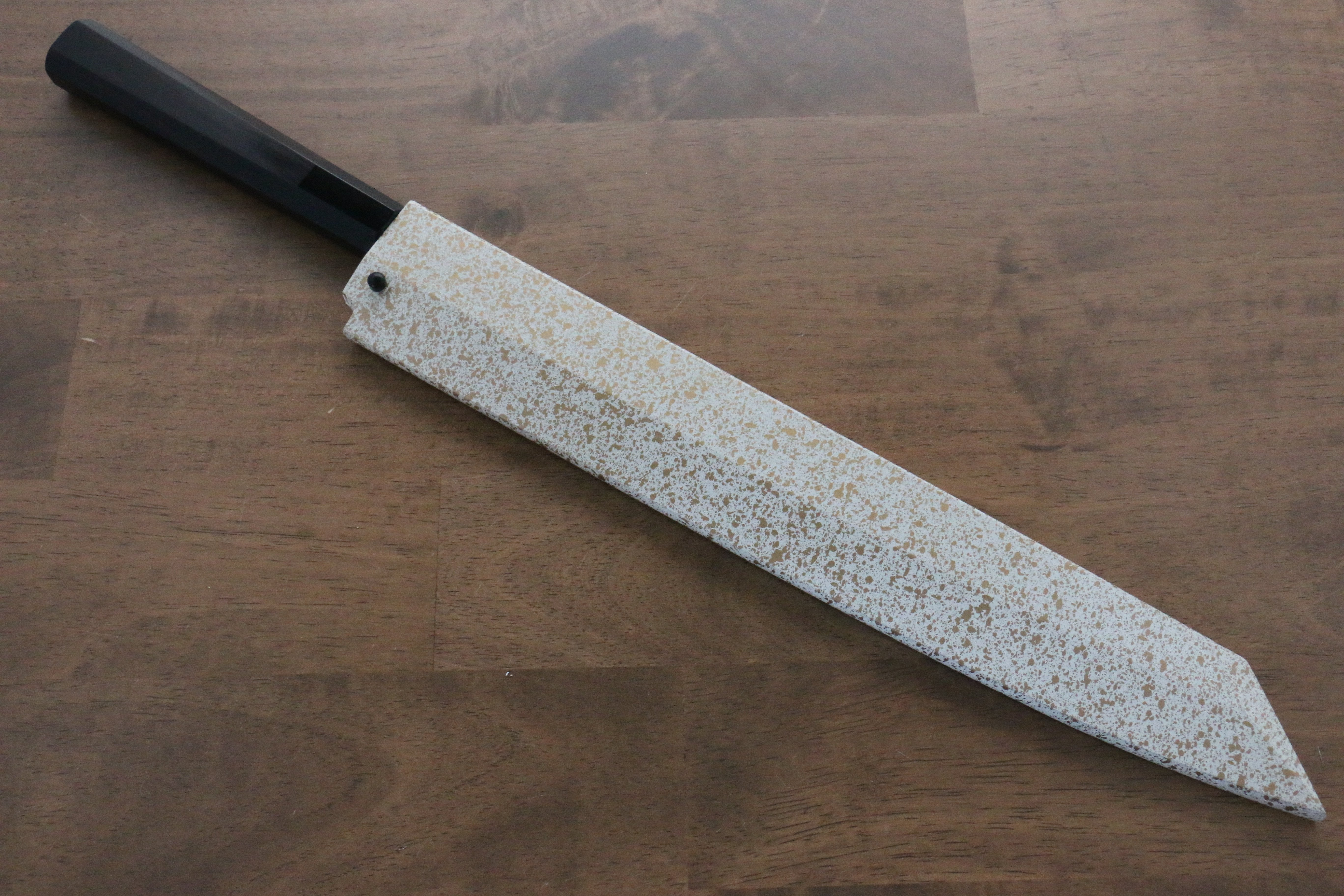 堺 孝行 飛燕 青鋼二號 本燒 鏡面處理 切付柳刃 300mm 黑檀握把 附刀鞘 - 清助刃物