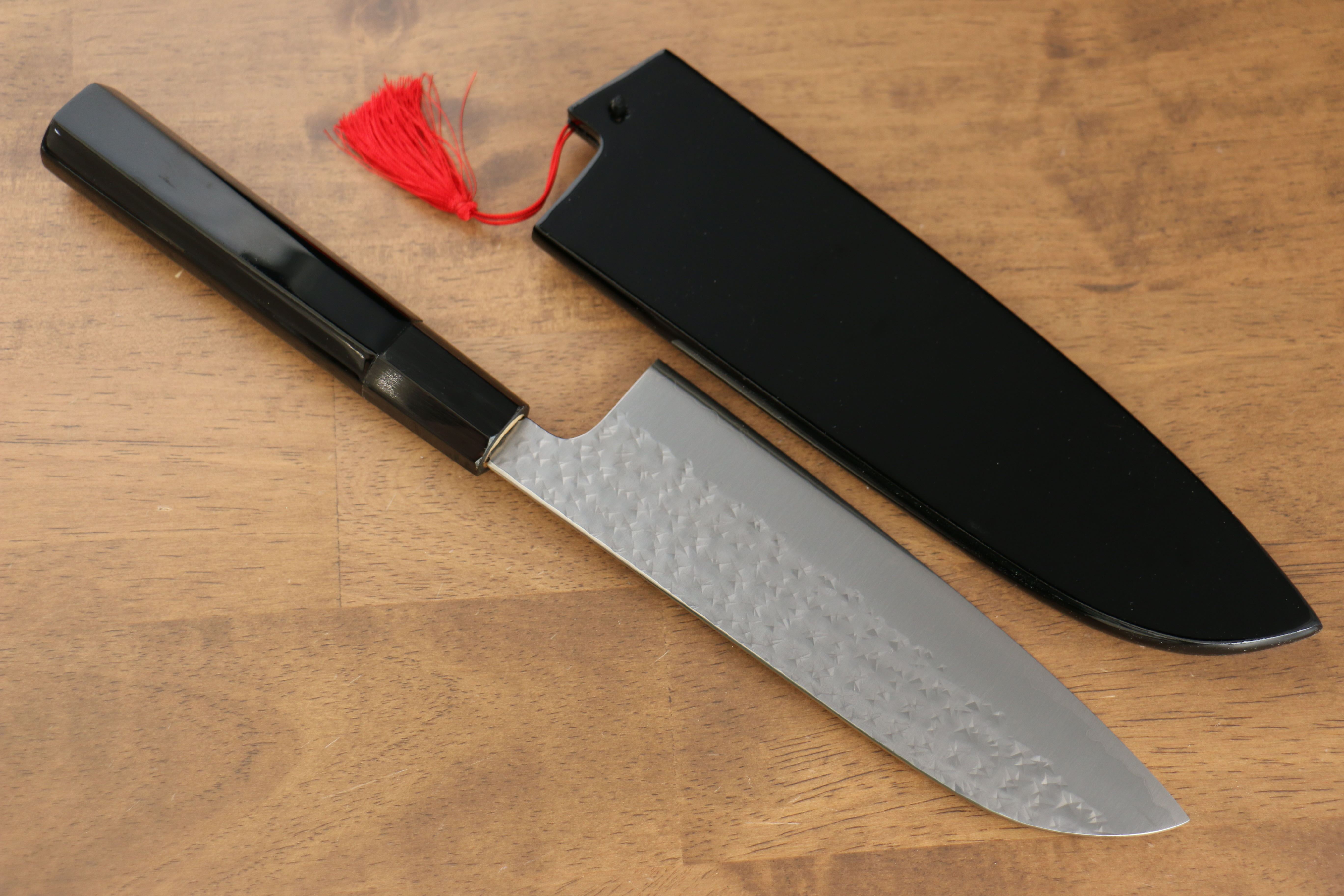 黑崎 優 閃光 SG2 鎚目 龍 沈金 三德刀 165mm 漆塗 握把 附刀鞘 - 清助刃物