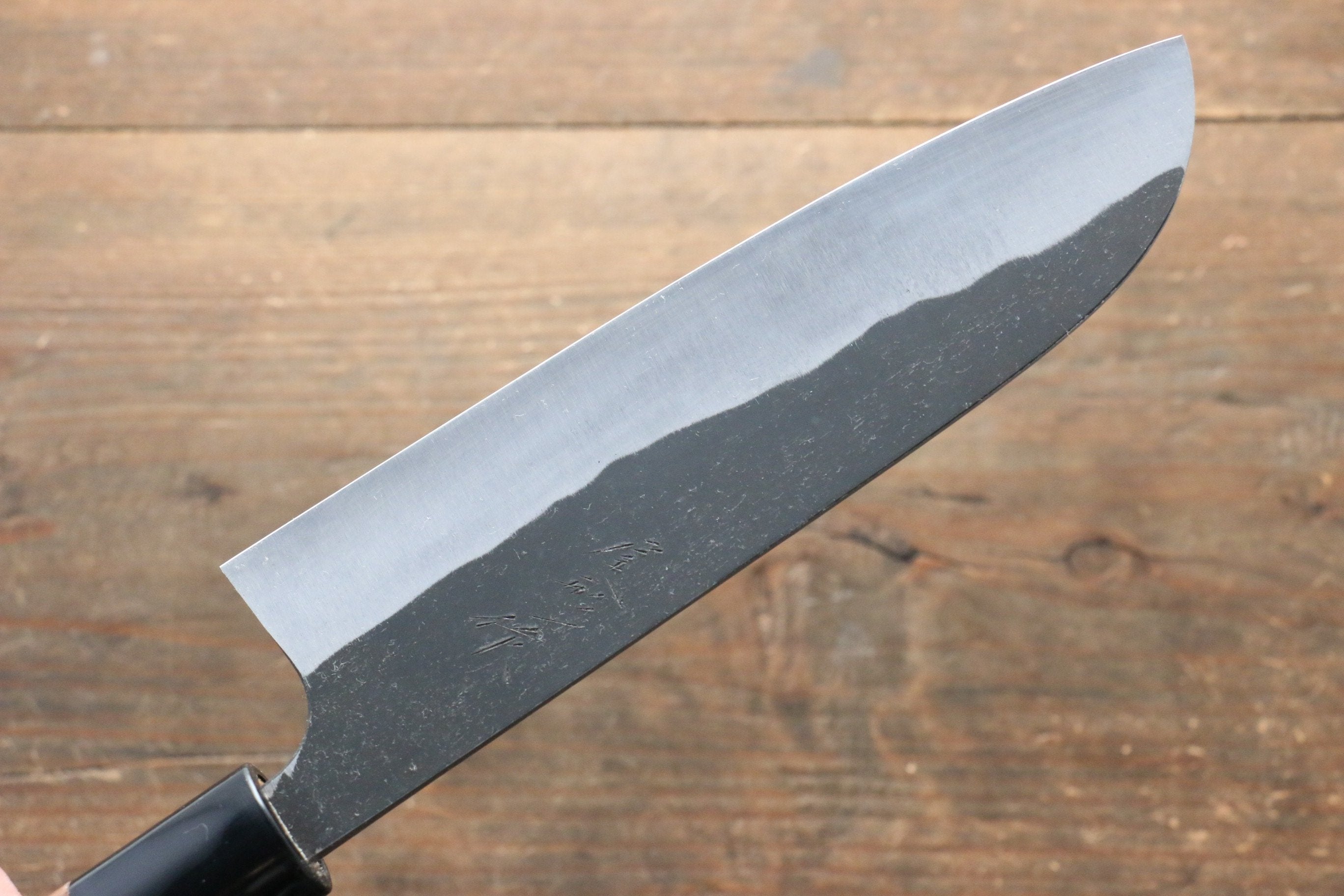 尾形 峻吾 白鋼二號 黑打 三德刀 165mm 核桃木 握把 - 清助刃物