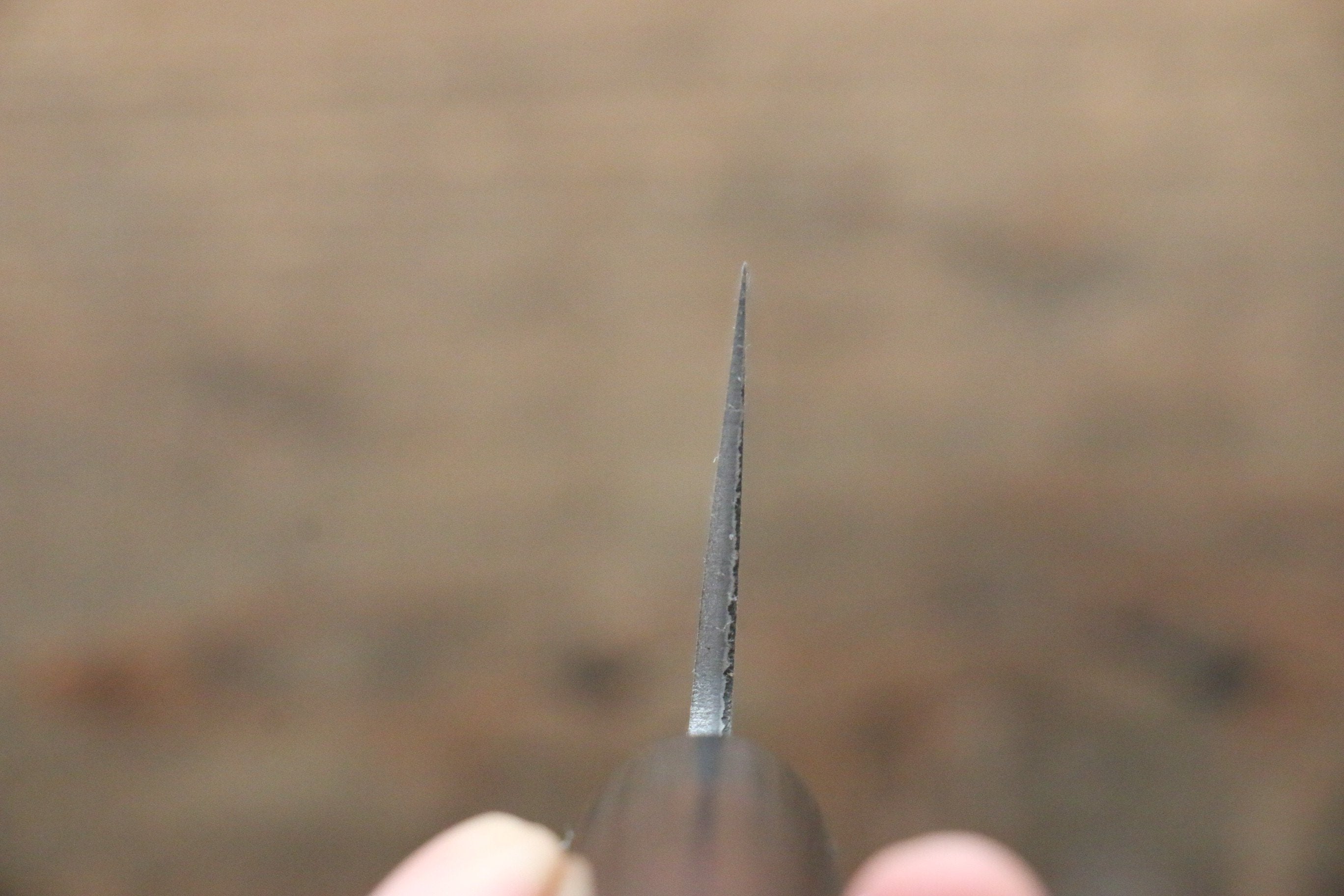 尾形 峻吾 銀三鋼 大馬士革紋 黑打 牛刀 210mm 紫檀木 握把 - 清助刃物