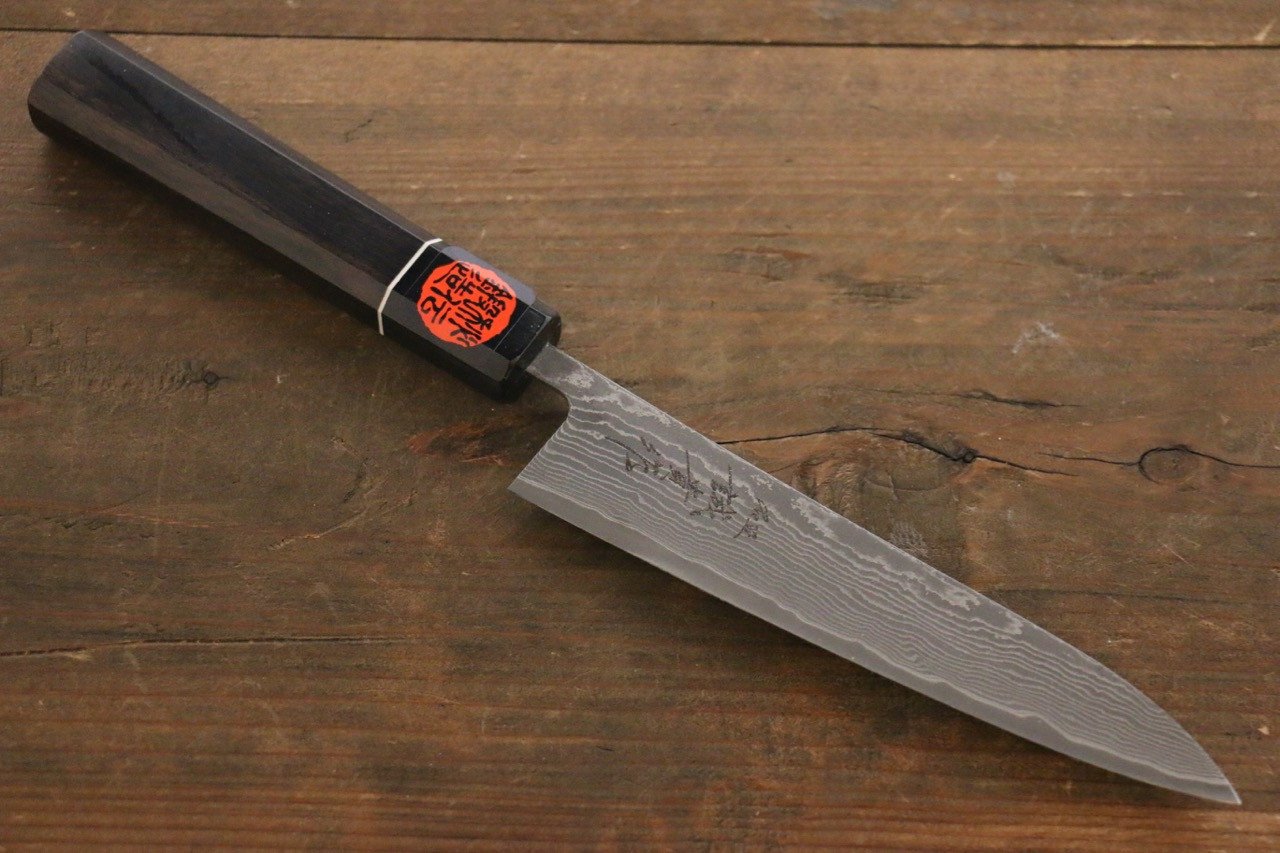 田中 誠貴 SG2 大馬士革紋 多用途小刀 150mm 黑檀握把 - 清助刃物
