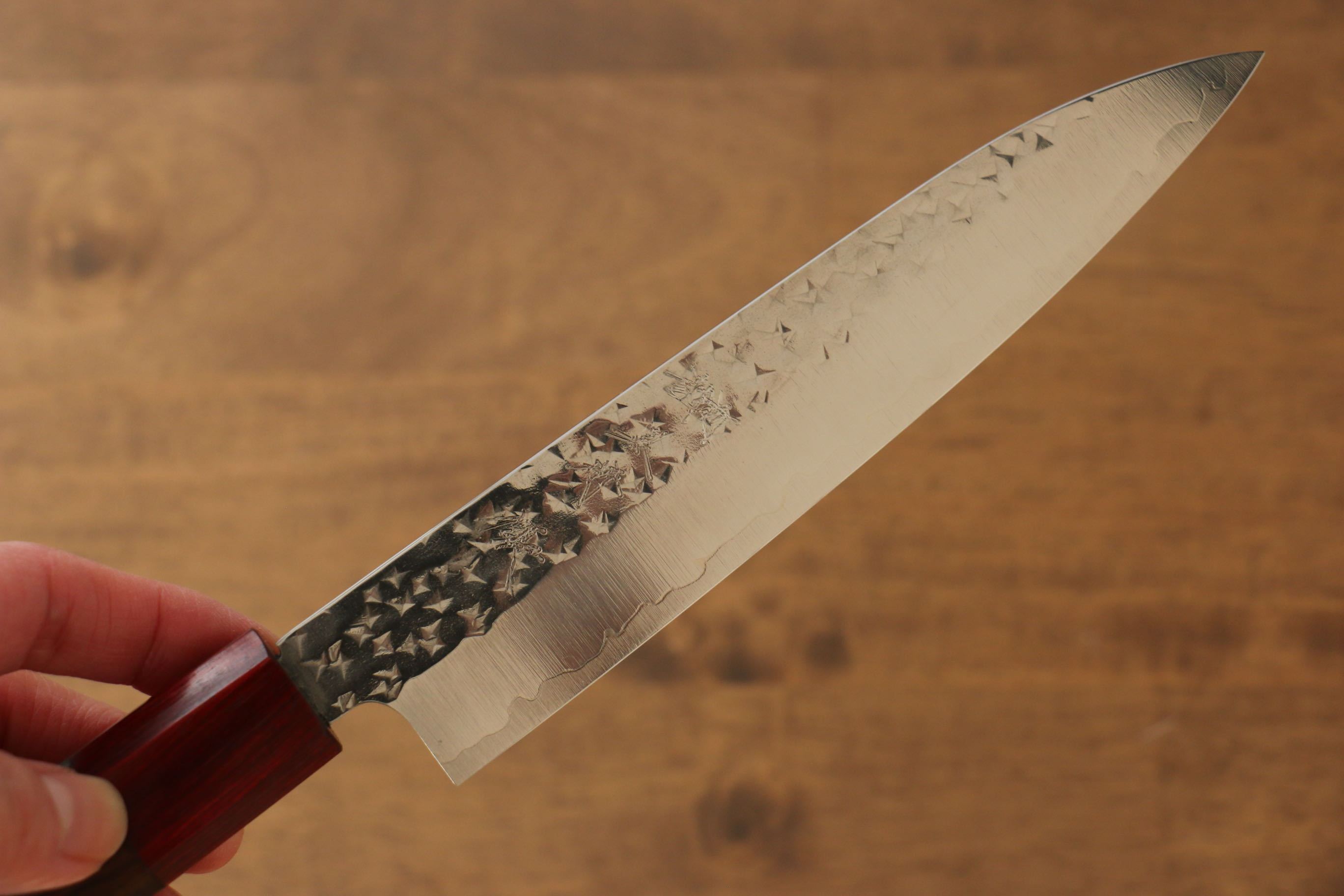 黑崎 優 閃光 SG2 鎚目 多用途小刀 150mm 紫檀木 握把 - 清助刃物