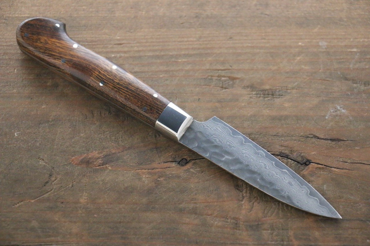 堺 孝行 VG10 33層 大馬士革紋 多用途小刀 80mm 沙漠鐵木(杉原型) 握把 - 清助刃物