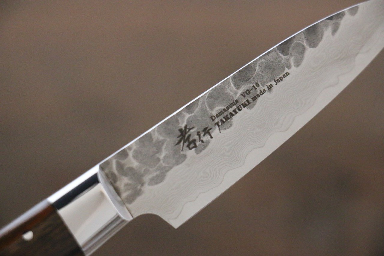 堺 孝行 VG10 33層 大馬士革紋 多用途小刀 80mm 沙漠鐵木(杉原型) 握把 - 清助刃物