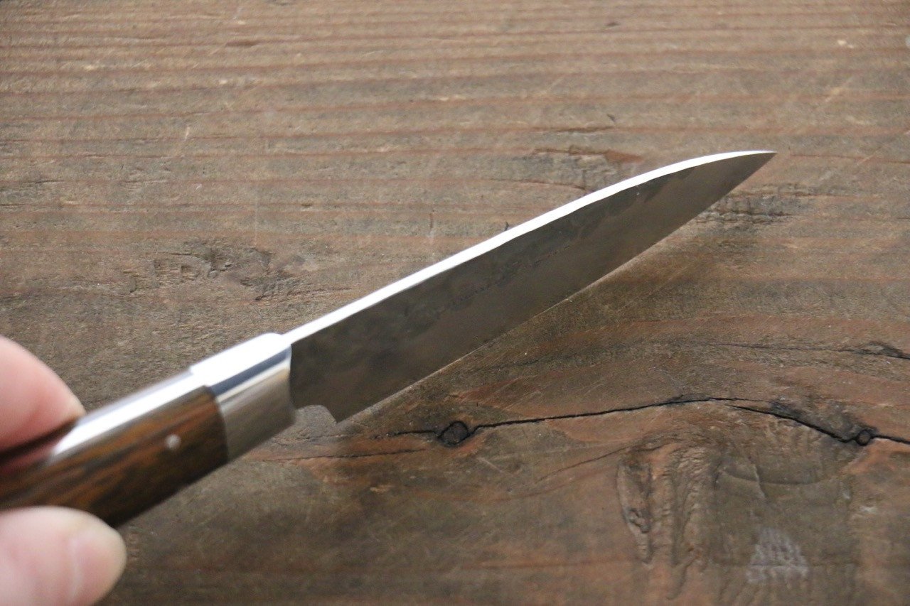 堺 孝行 VG10 33層 大馬士革紋 多用途小刀 80mm 沙漠鐵木(杉原型) 握把 - 清助刃物