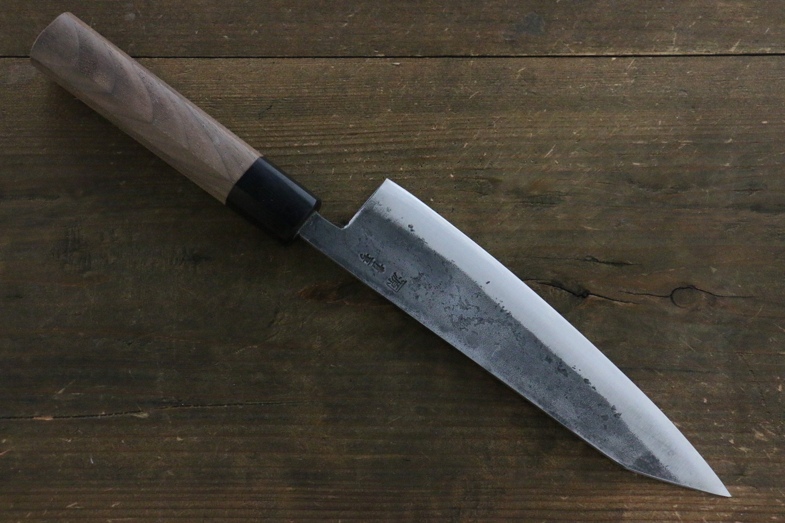 田中 誠貴 鐵火 青鋼二號 黑打 牛刀 180mm 核桃木握把 - 清助刃物