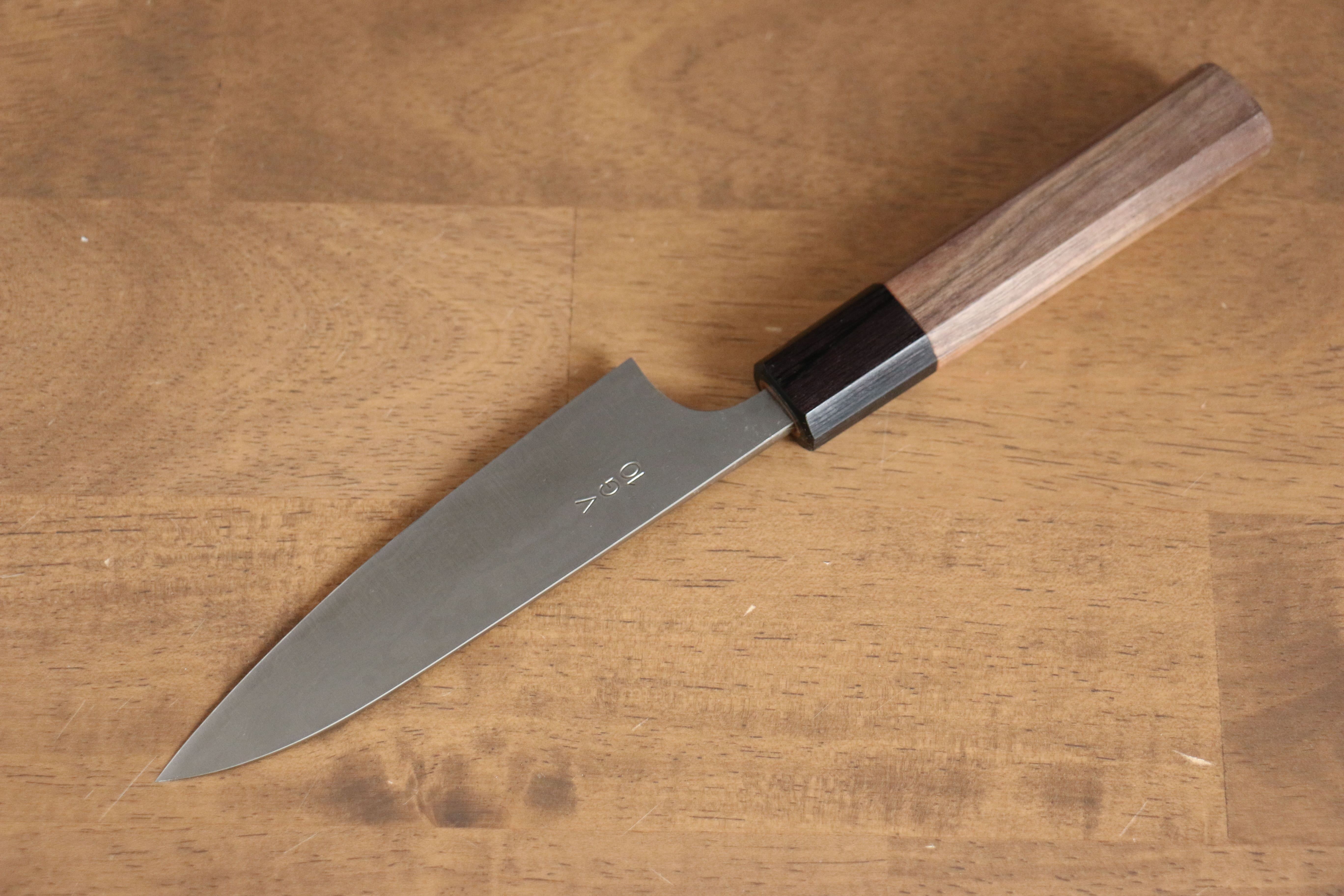 山本 直 VG10 大馬士革紋 多用途小刀 120mm 核桃木 握把 - 清助刃物