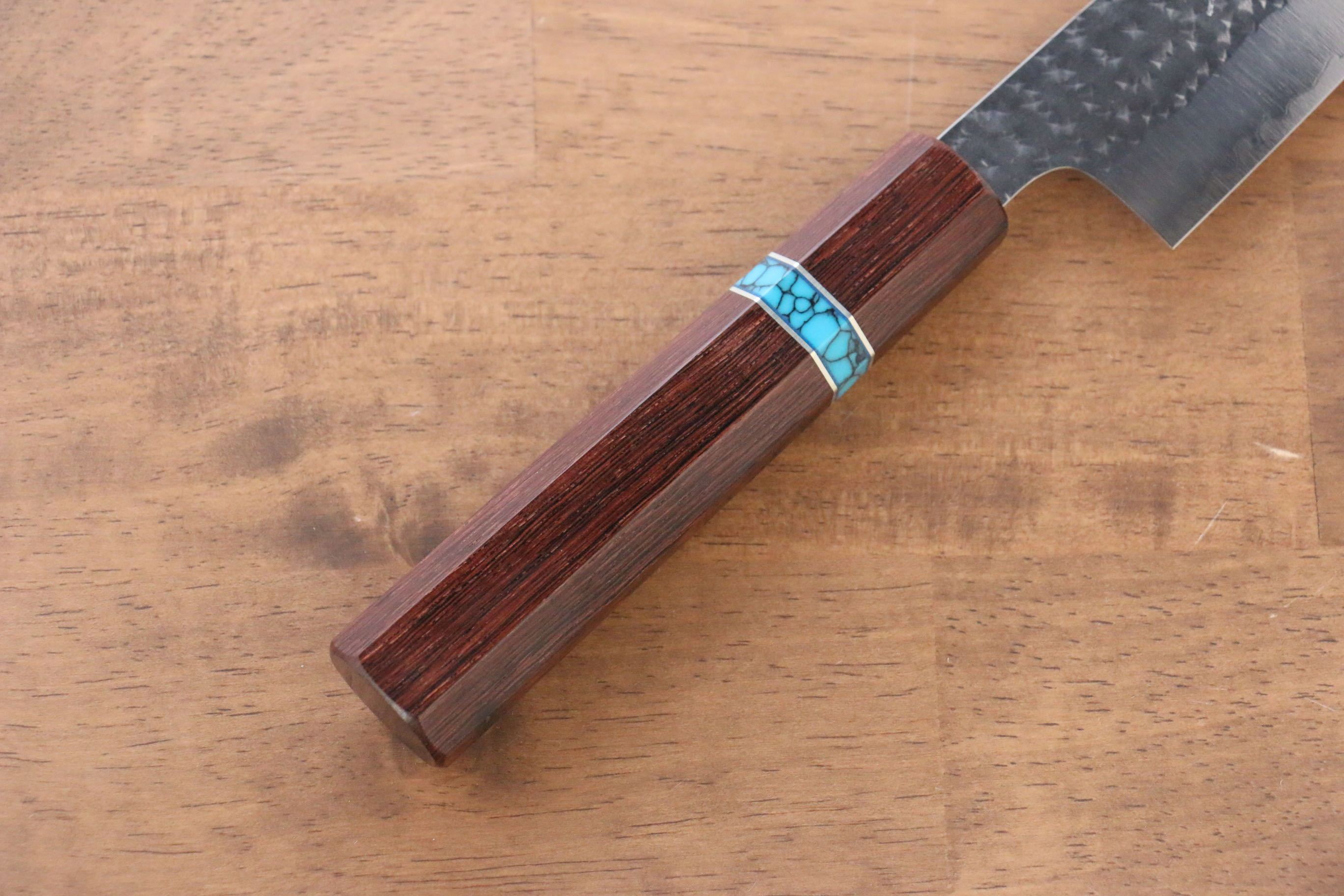黑崎 優 閃光 SG2 鎚目 筋引 240mm 楓木(茶色帶土耳其石環型設計)握把 - 清助刃物