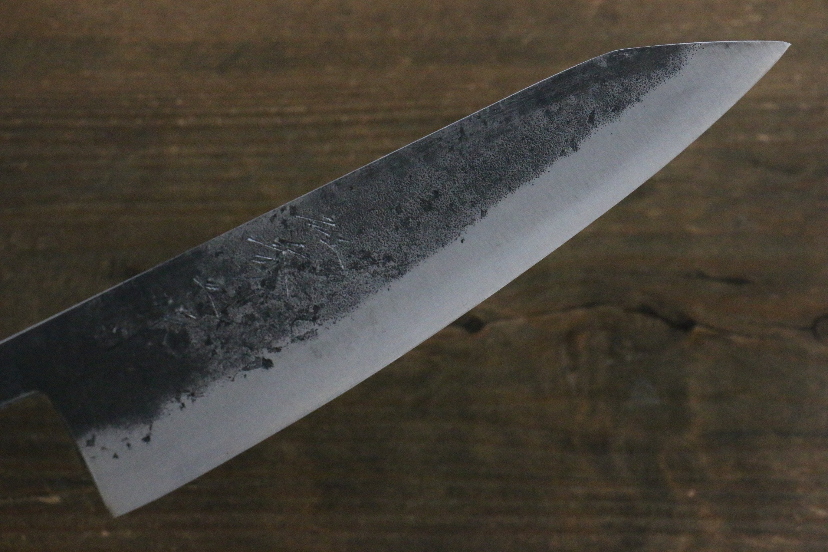 田中 誠貴 鐵火 青鋼二號 黑打 牛刀 180mm 核桃木握把 - 清助刃物