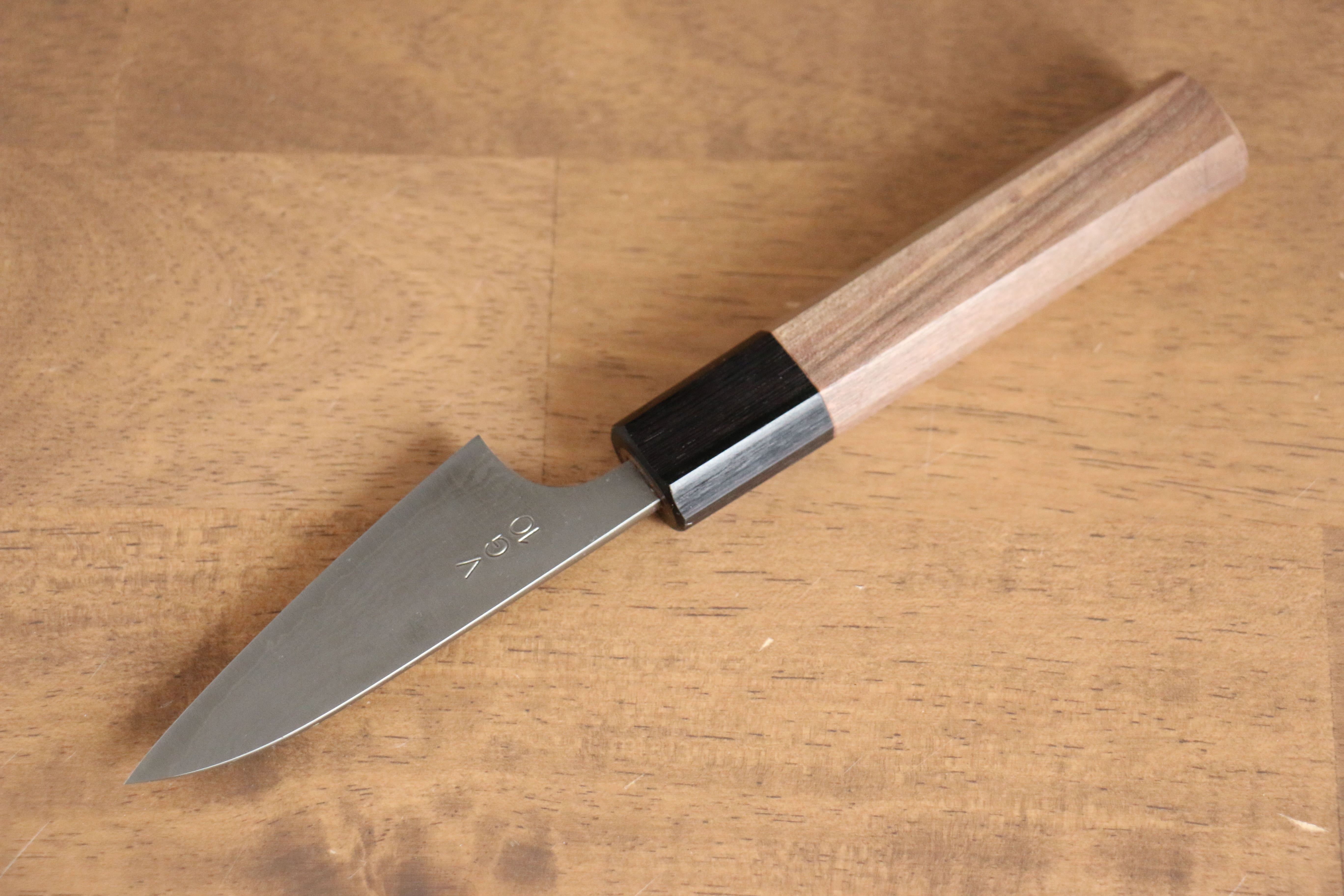 山本 直 VG10 大馬士革紋 多用途小刀 80mm 核桃木 握把 - 清助刃物