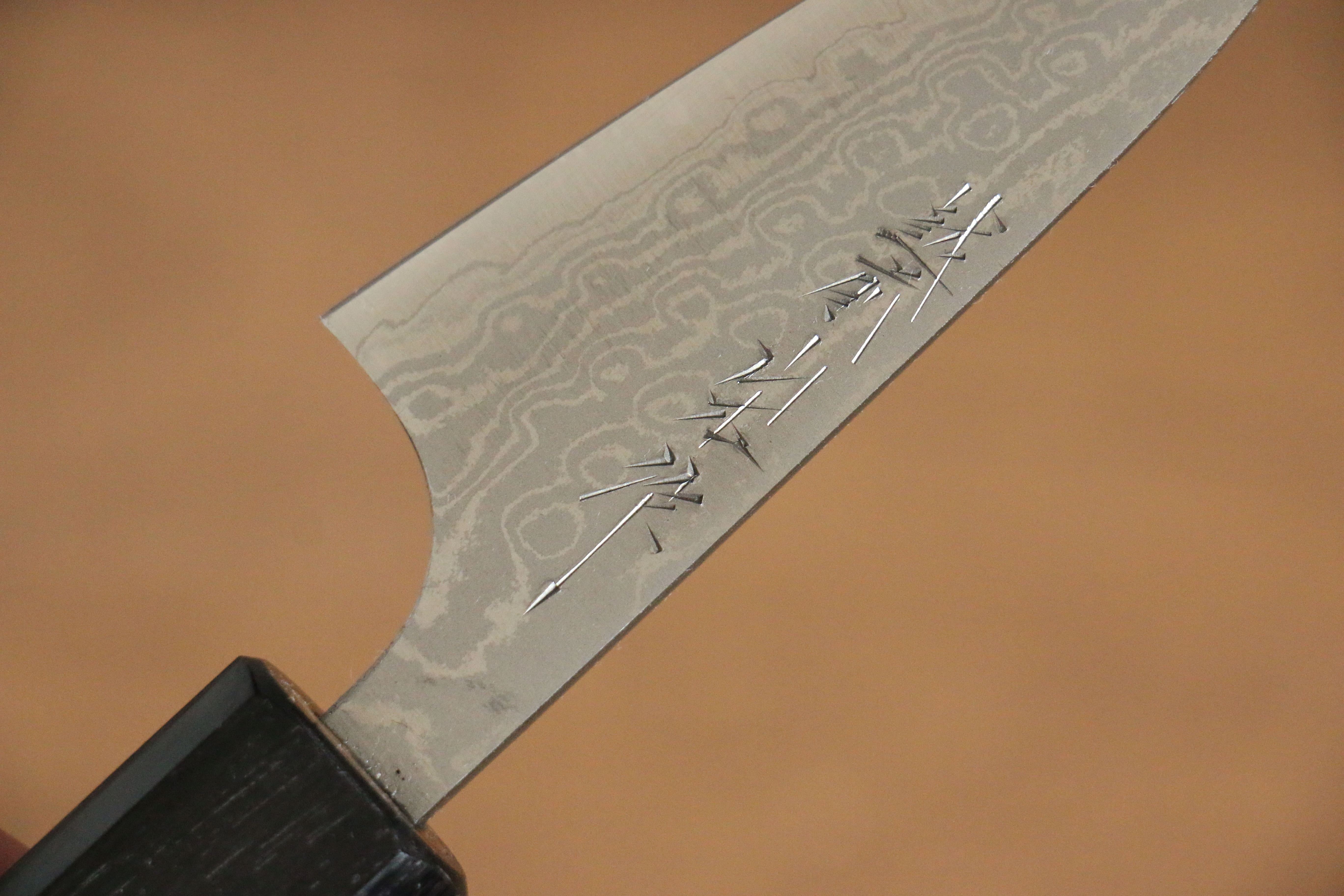 山本 直 VG10 大馬士革紋 多用途小刀 80mm 核桃木 握把 - 清助刃物