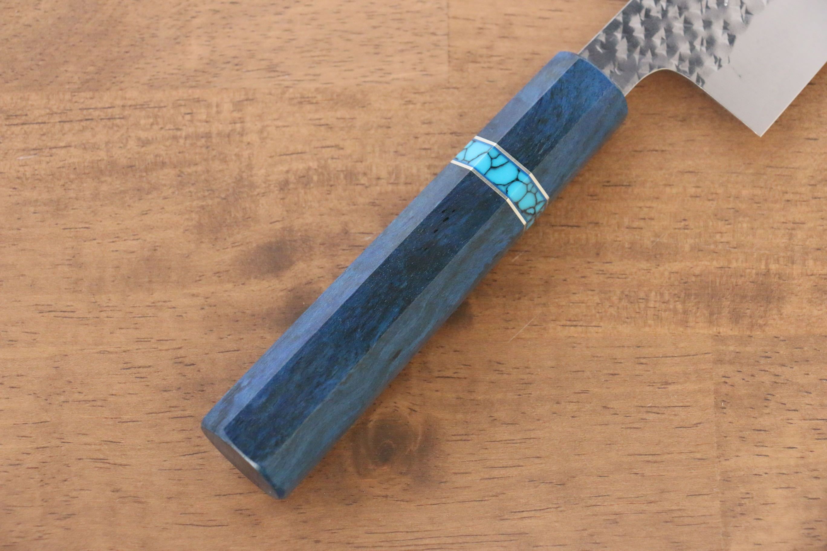 黑崎 優 閃光 SG2 鎚目 牛刀 210mm 楓木(青色帶土耳其石環型設計) 握把 - 清助刃物