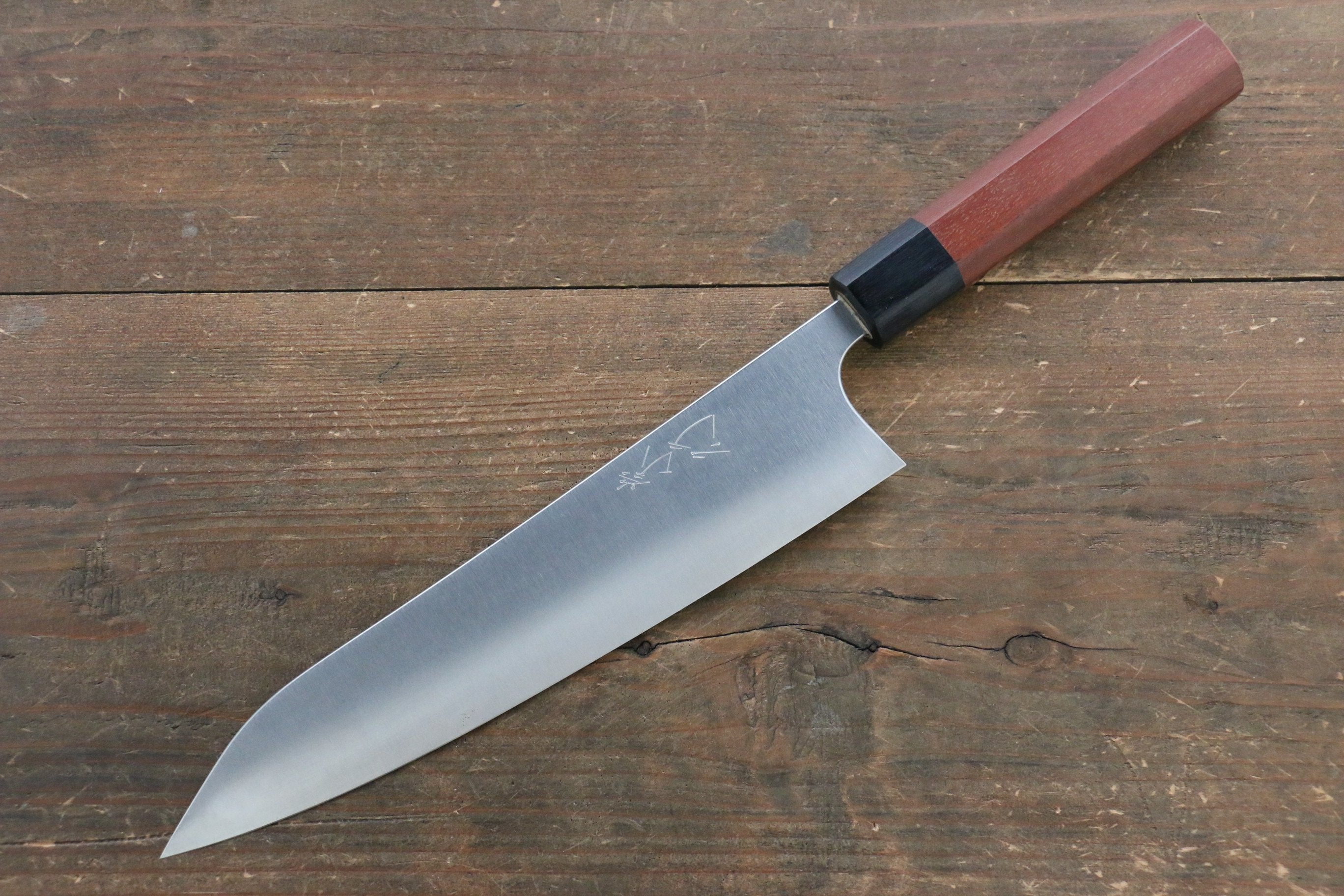 柴田崇行 甲鐵 超級青鋼 牛刀 210mm Jarrah 握把 - 清助刃物