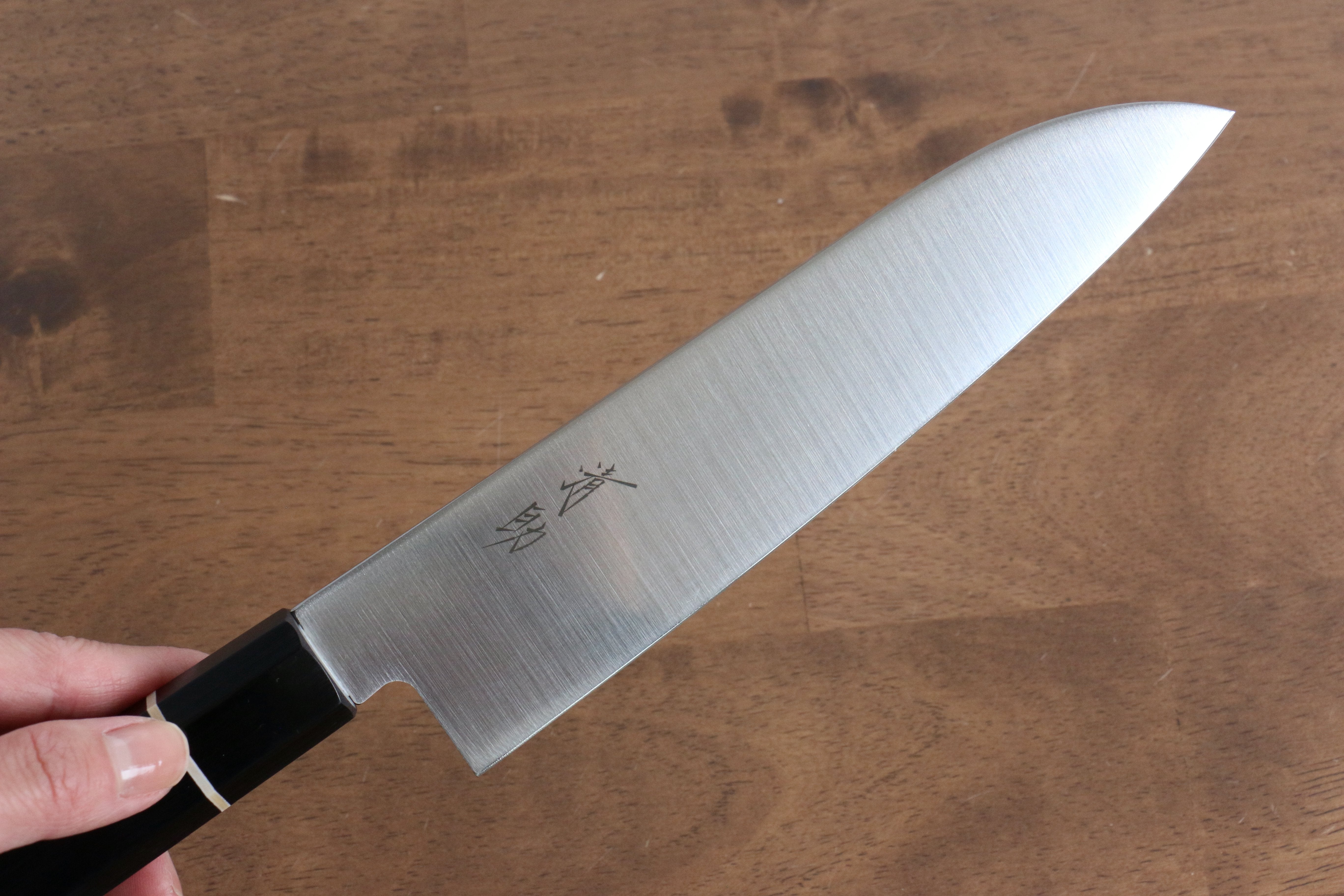 清助 鉬鋼(MOL) 三德刀 180mm 黑合成木 握把 - 清助刃物